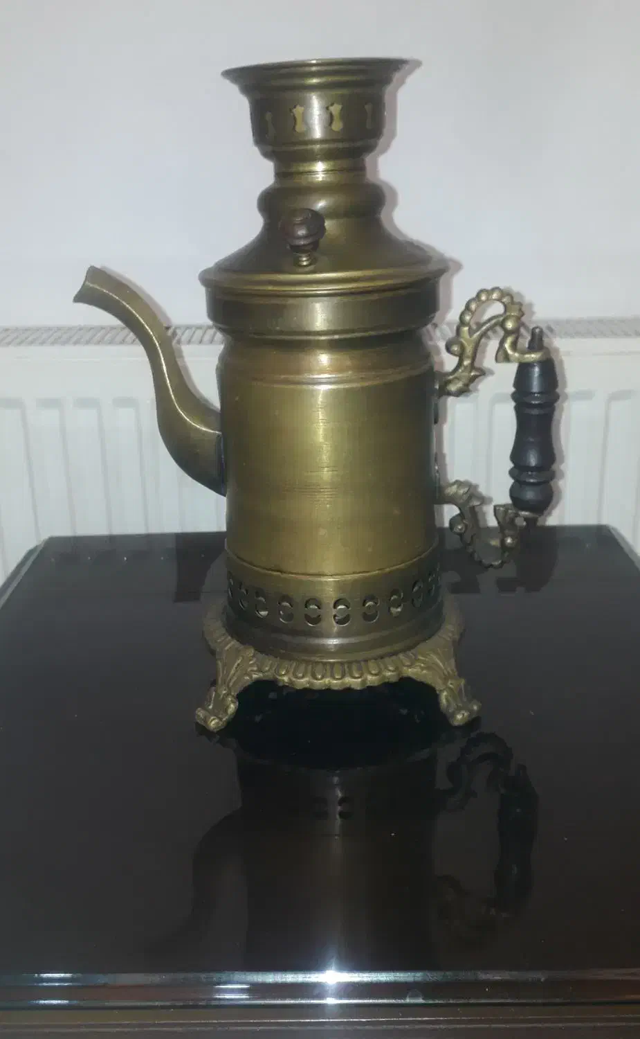 کتری برنجی شکاری هیزمی|کلکسیون اشیاء عتیقه|پردیس, فاز ۶|دیوار