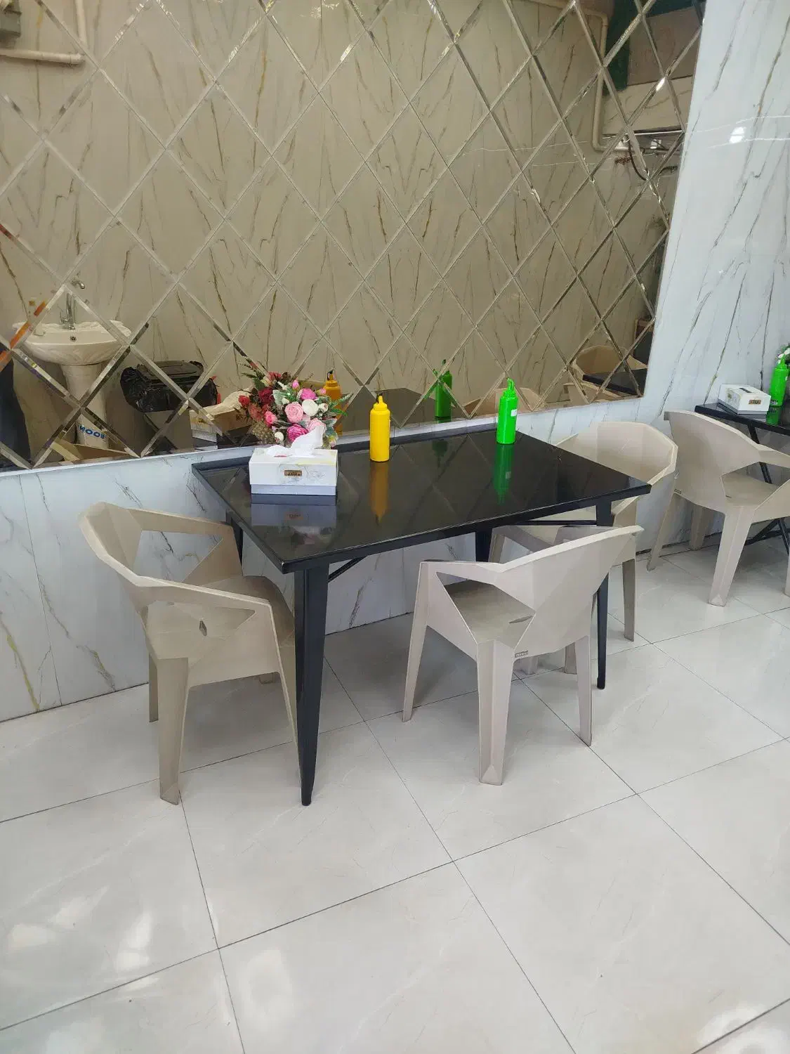 میز فلزی|میز و صندلی غذاخوری|داراب, |دیوار