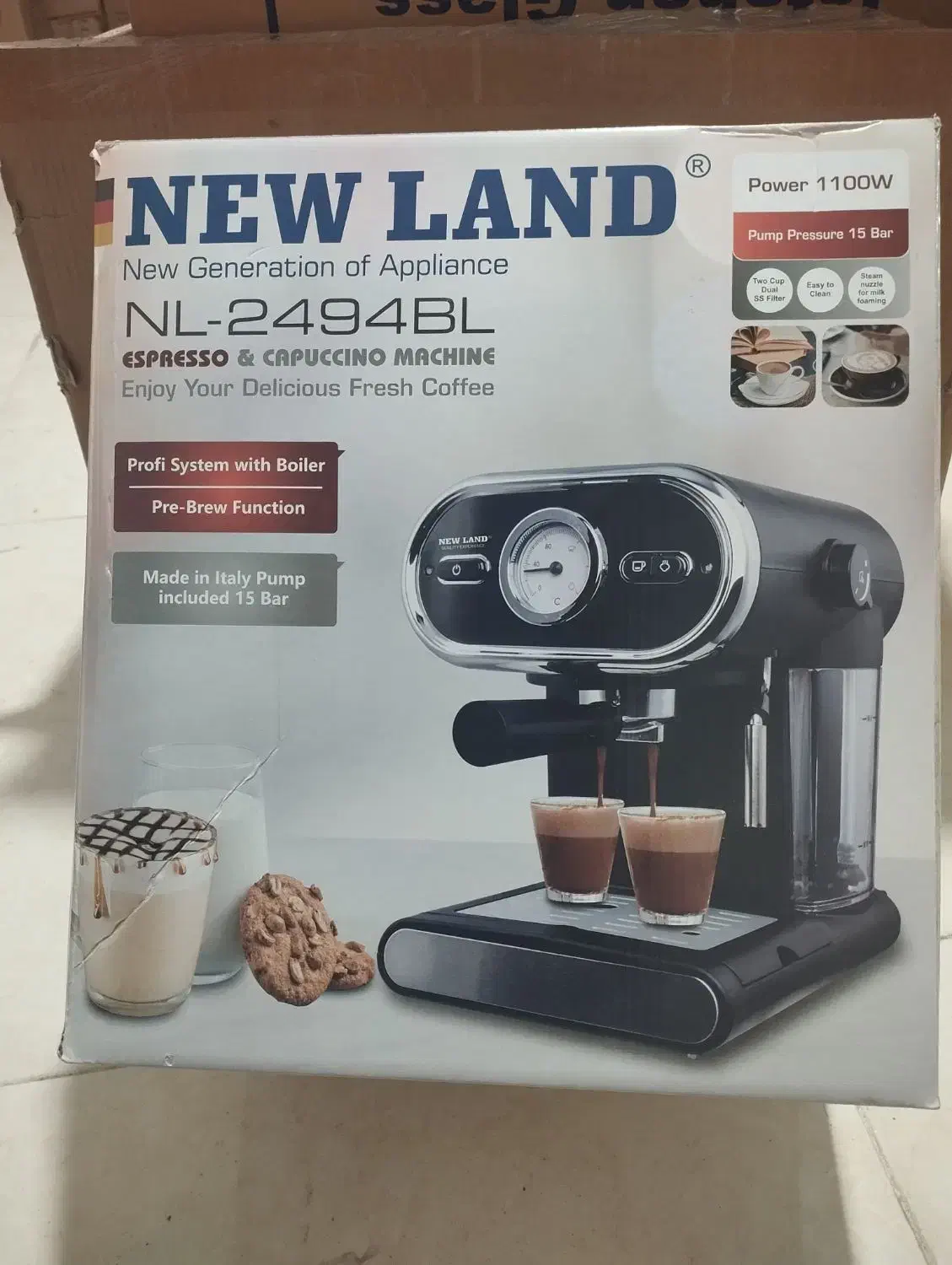 اسپرسو ساز نیولند مدل NL-2494BL|سماور، چای‌ساز، قهوه‌ساز|رفسنجان, |دیوار