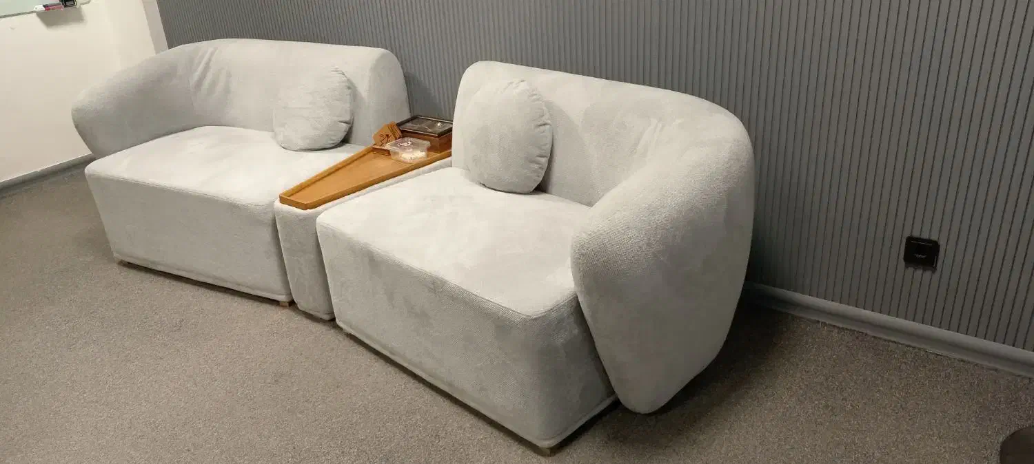 مبل ۴ نفره به همراه کنسول چوبی|مبلمان خانگی و میز عسلی|خمینیشهر, |دیوار