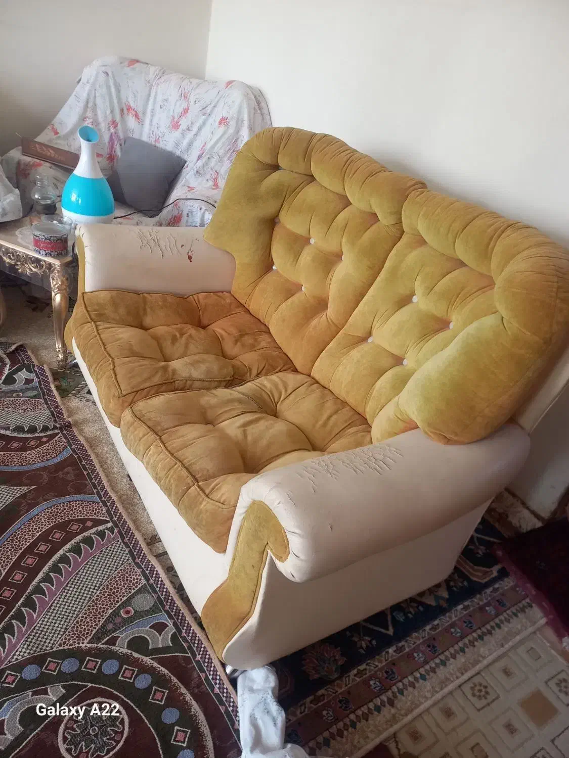 مبل راحتی ۷نفره پارچه مخمل   دسته چرم|مبلمان خانگی و میز عسلی|شاندیز, |دیوار