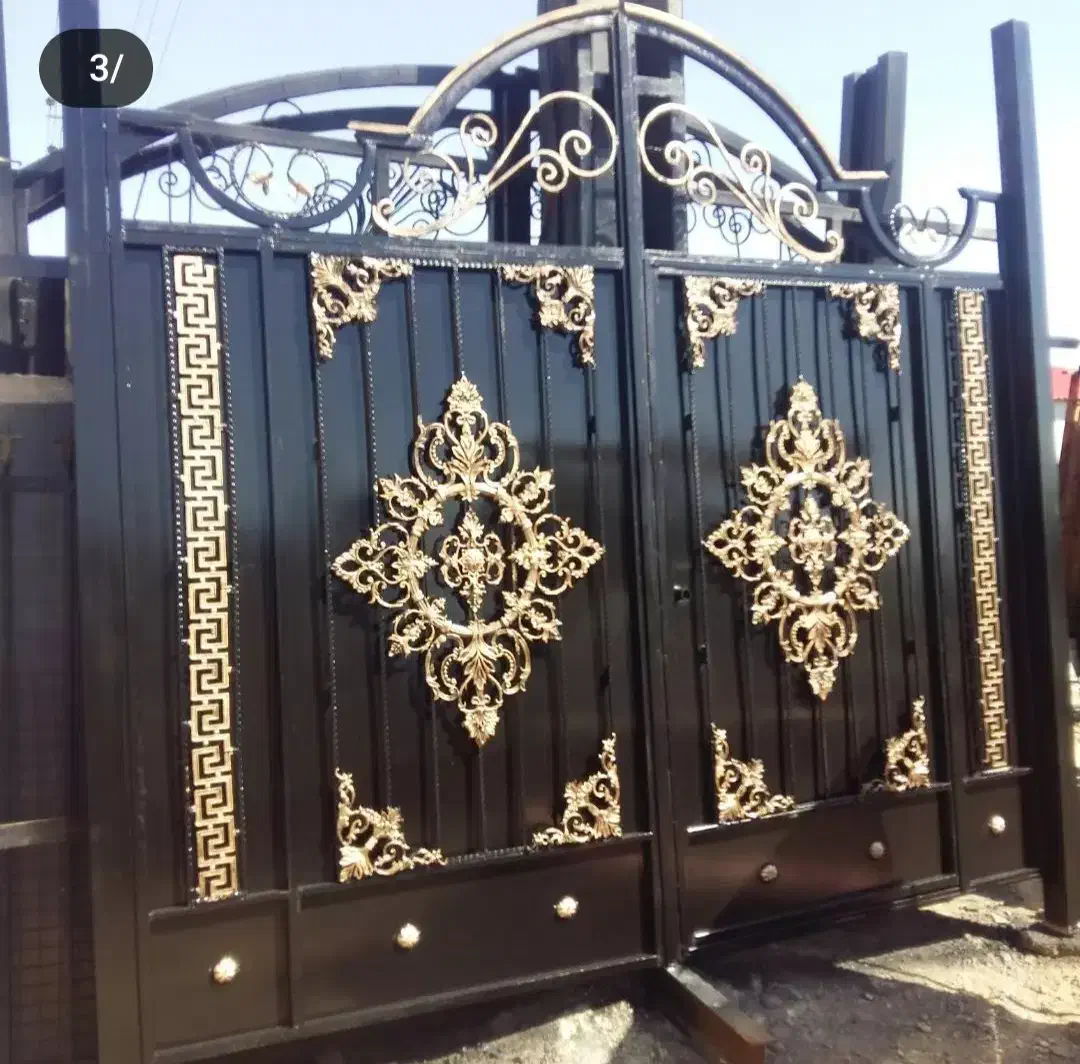 درب حیاط ویلا طرح چوب فرفوژه|مصالح و تجهیزات ساختمان|قزوین, |دیوار