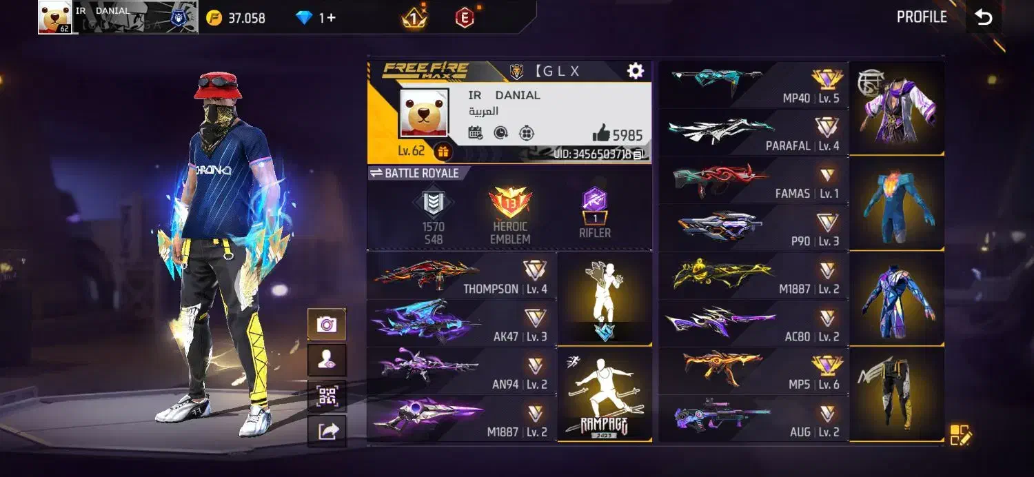 اکانت فری فایر|کنسول، بازی ویدئویی و آنلاین|شیراز, شهرک ترکان|دیوار