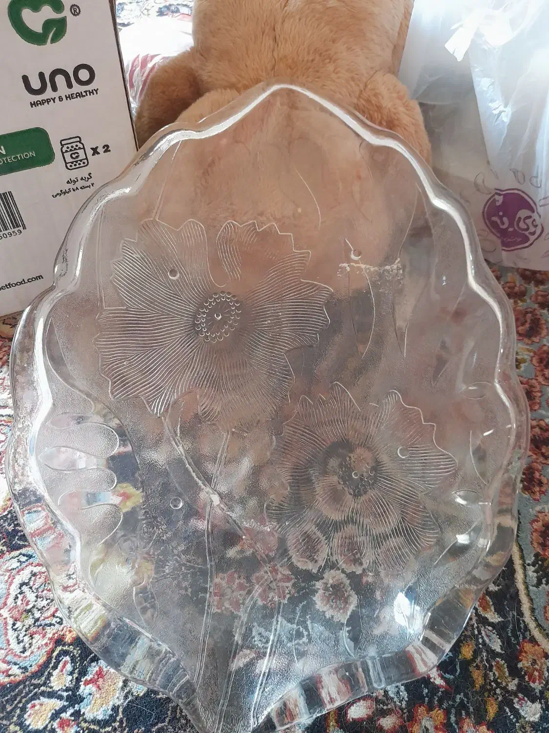 میوه خوری شیرینی خوری بلور برگی پذیرایی دیس سینی|ظروف سرو و پذیرایی|تهران, وحیدیه|دیوار