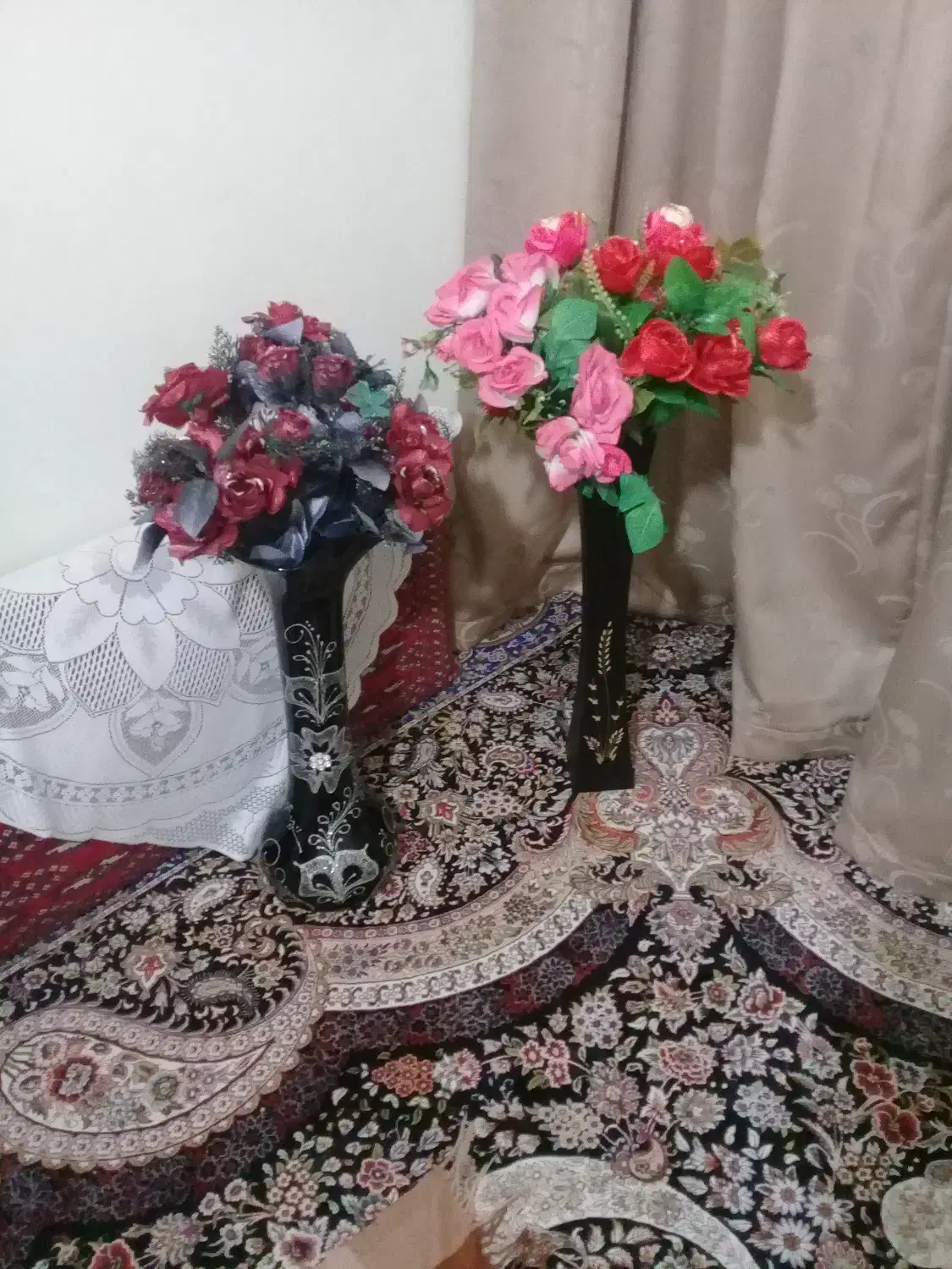 گلدون ۲ عدد همراه با گل|گل مصنوعی|شاهین‌شهر, فردوسی|دیوار