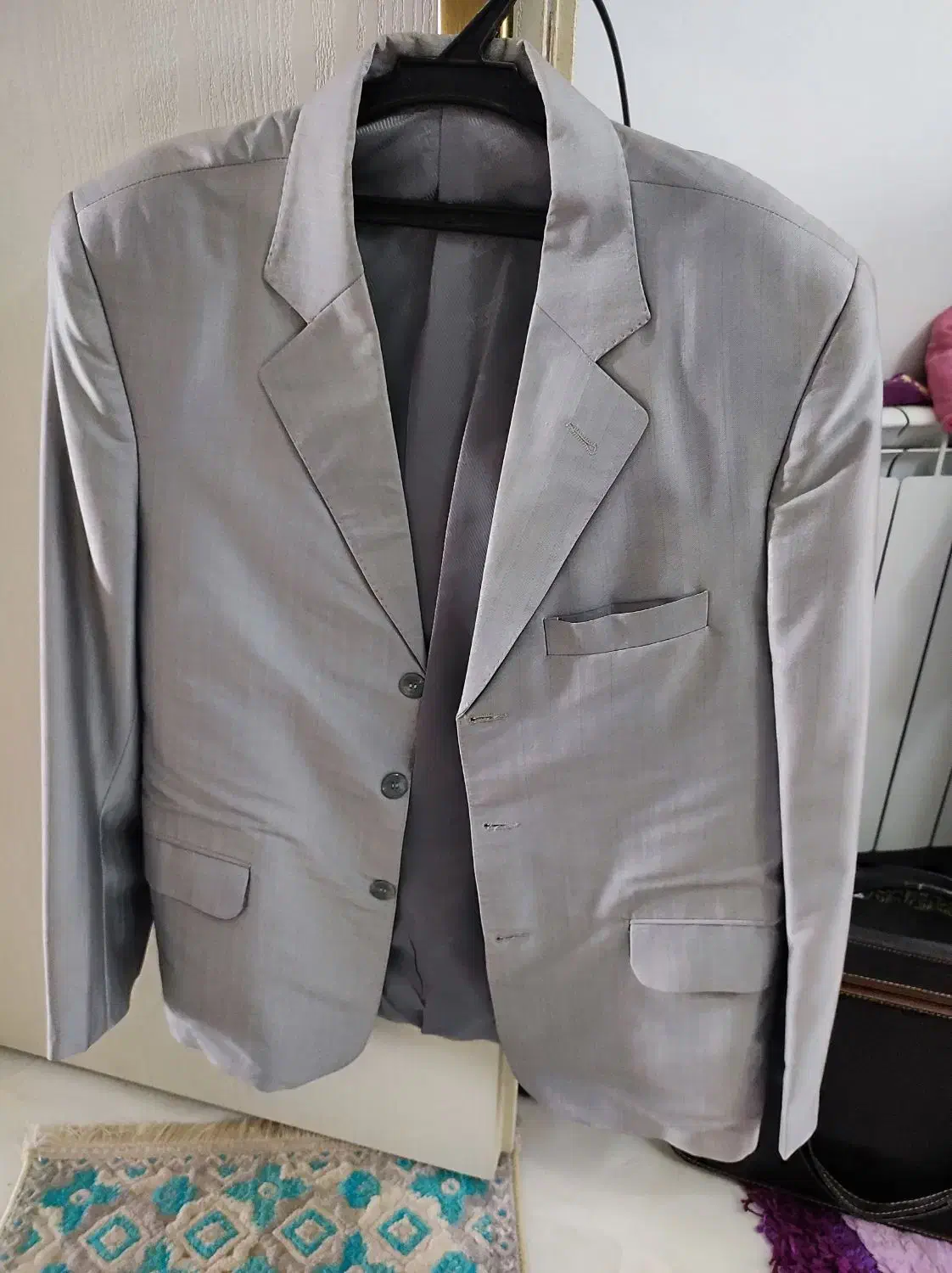 دو تا کت و شلوار سایز 46 سورمه ای، 48 طوسی در حدنو|لباس|چالوس, |دیوار