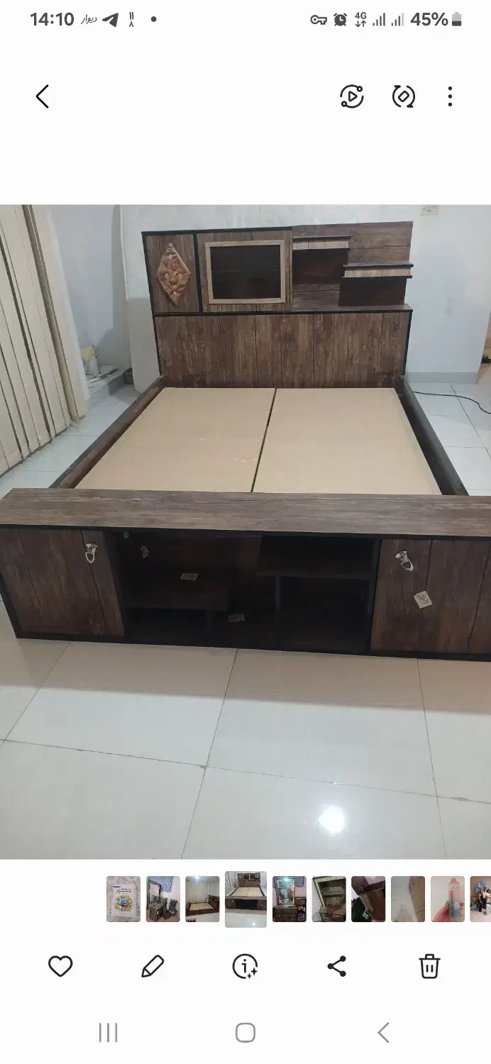 تختخواب ۲ نفره ۱۸۰×۲۰۰|تخت و سرویس خواب|شاهین‌شهر, خانه کارگر|دیوار