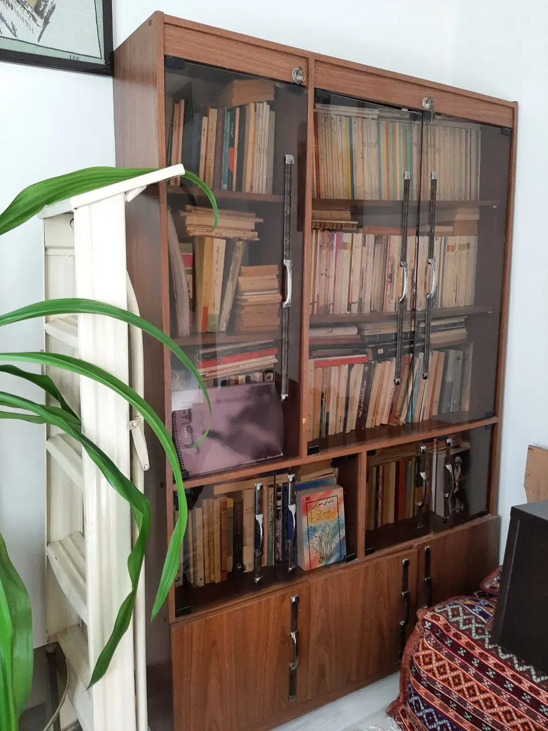 کتابخانه چوبی شیشه ای|کتابخانه، شلف، قفسه‌های دیواری|پردیس, فاز ۲|دیوار