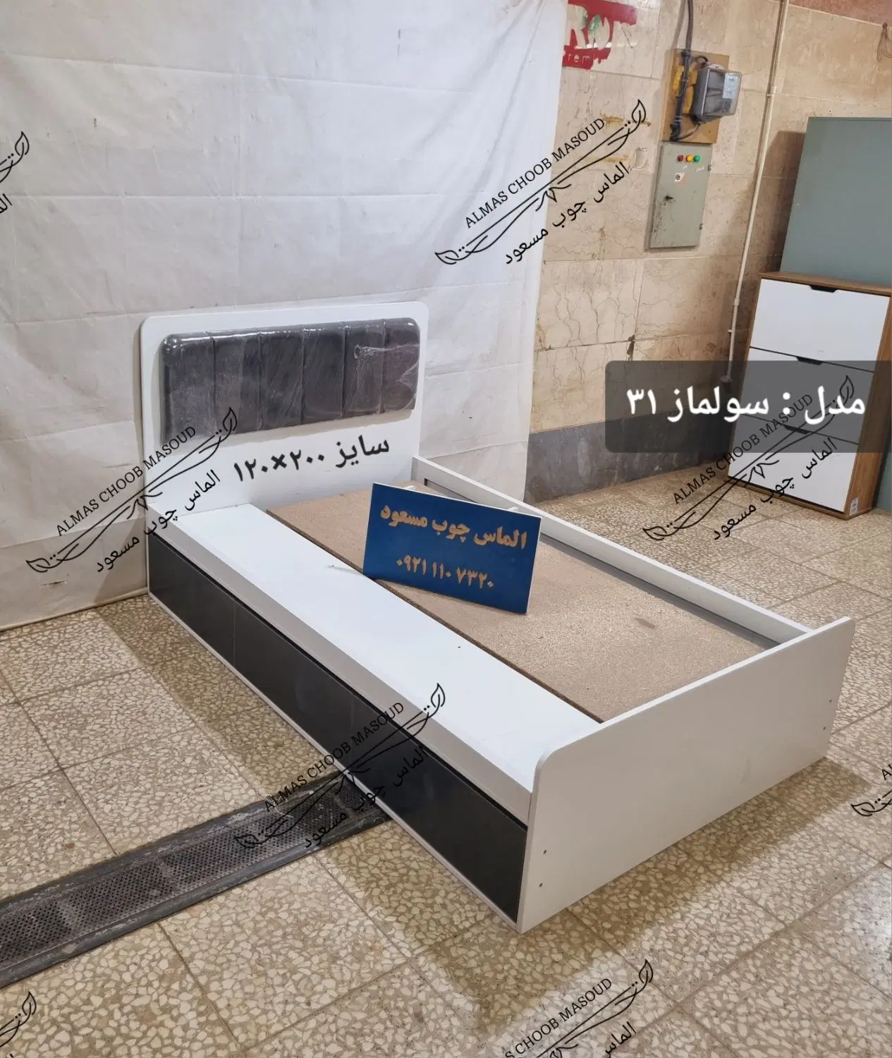 تخت یک نفره الماس چوب مسعود ( مدل سولماز ۳۱ )|تخت و سرویس خواب|تهران, اوقاف|دیوار