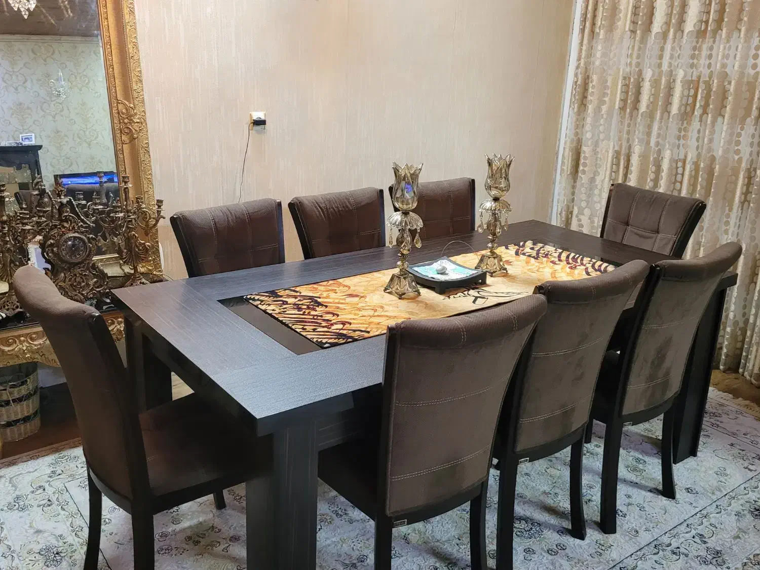 نهارخوری ۸نفره|میز و صندلی غذاخوری|بندر انزلی, معلم|دیوار