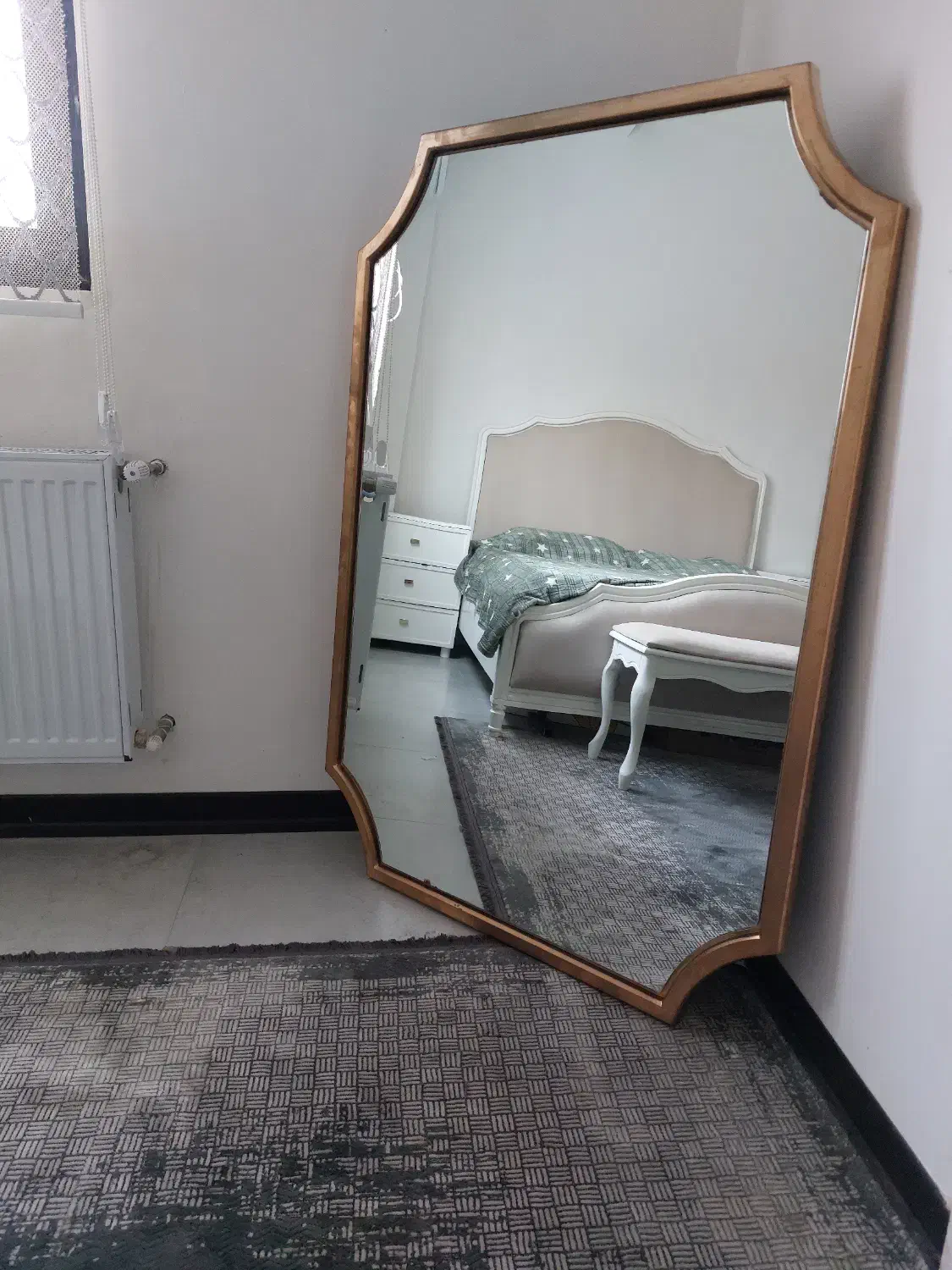 آینه قدی دور چوب|آینه|چمستان, |دیوار