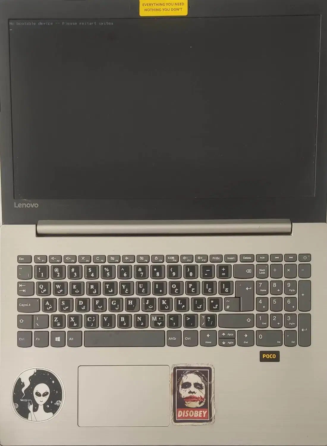 Laptop Lenovo 2018(بدون هارد دیسک)|رایانه همراه|گرمدره, |دیوار