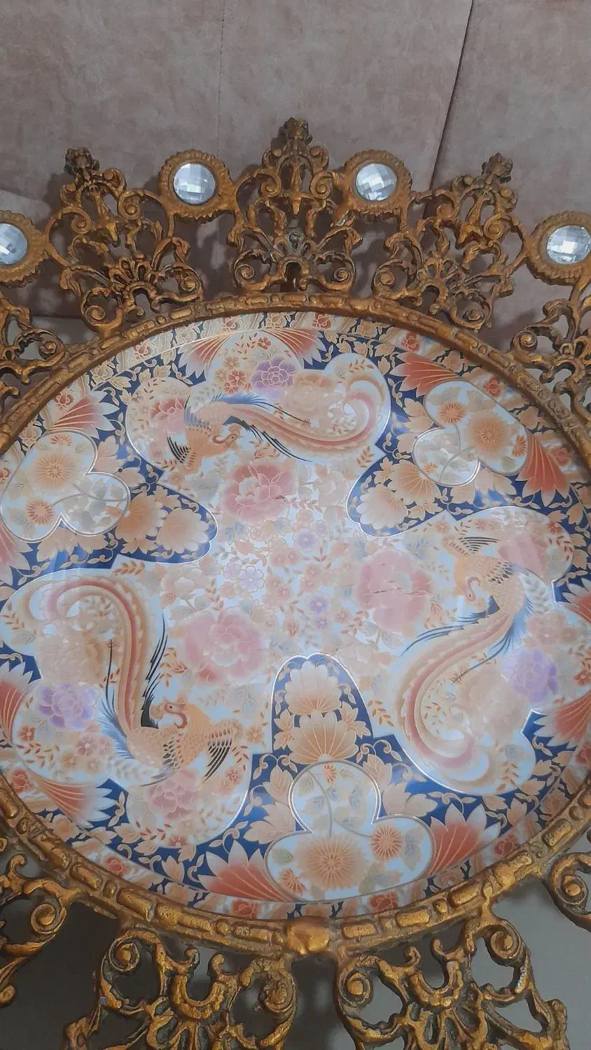 ظرف میوه یا شیرینی طرح برنجی و آینه طرح برنجی|صنایع دستی و سایر لوازم تزئینی|بهشهر, |دیوار