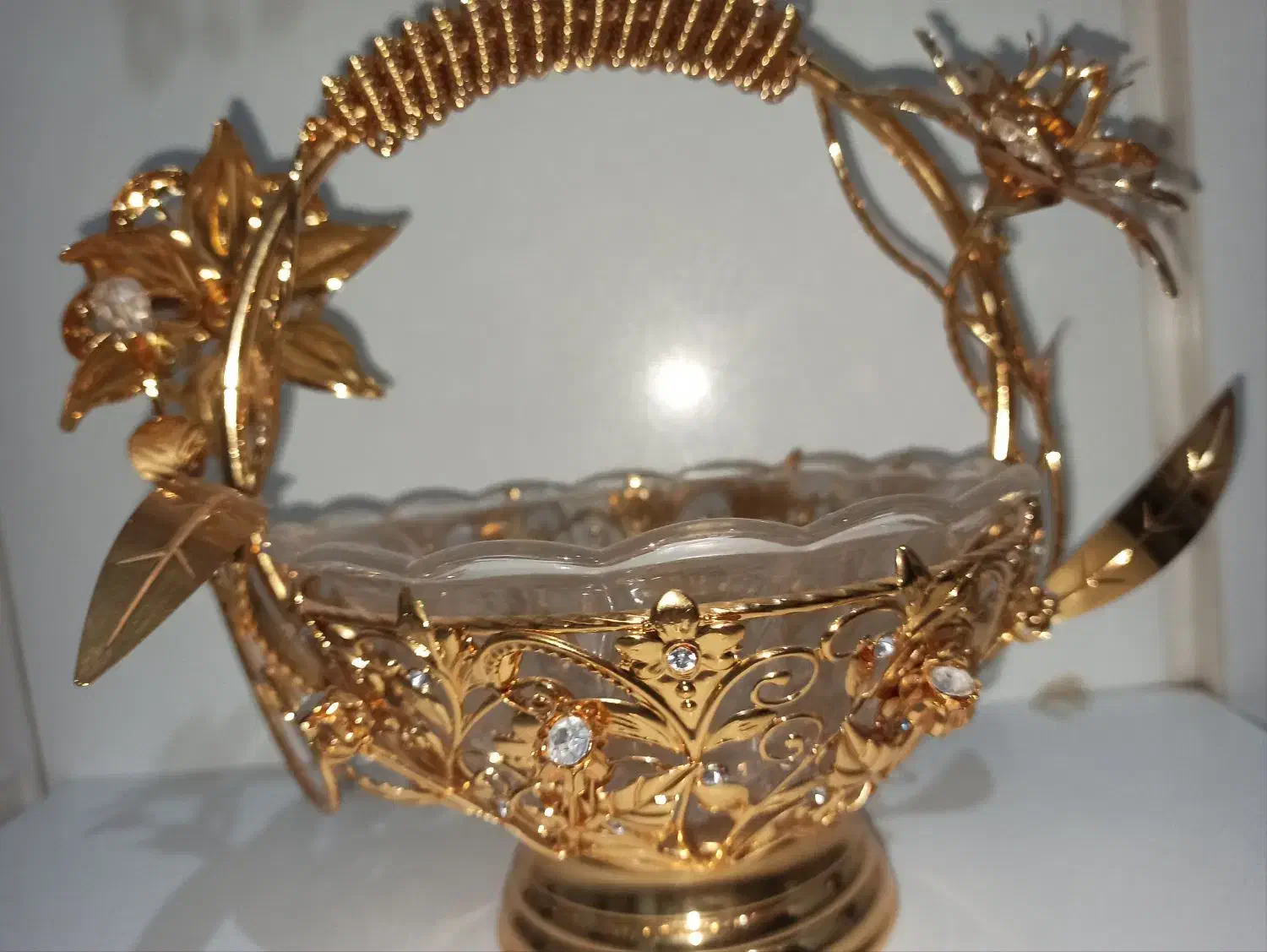 جا میوه ای آب طلا کاری شده|ظروف سرو و پذیرایی|بهبهان, |دیوار