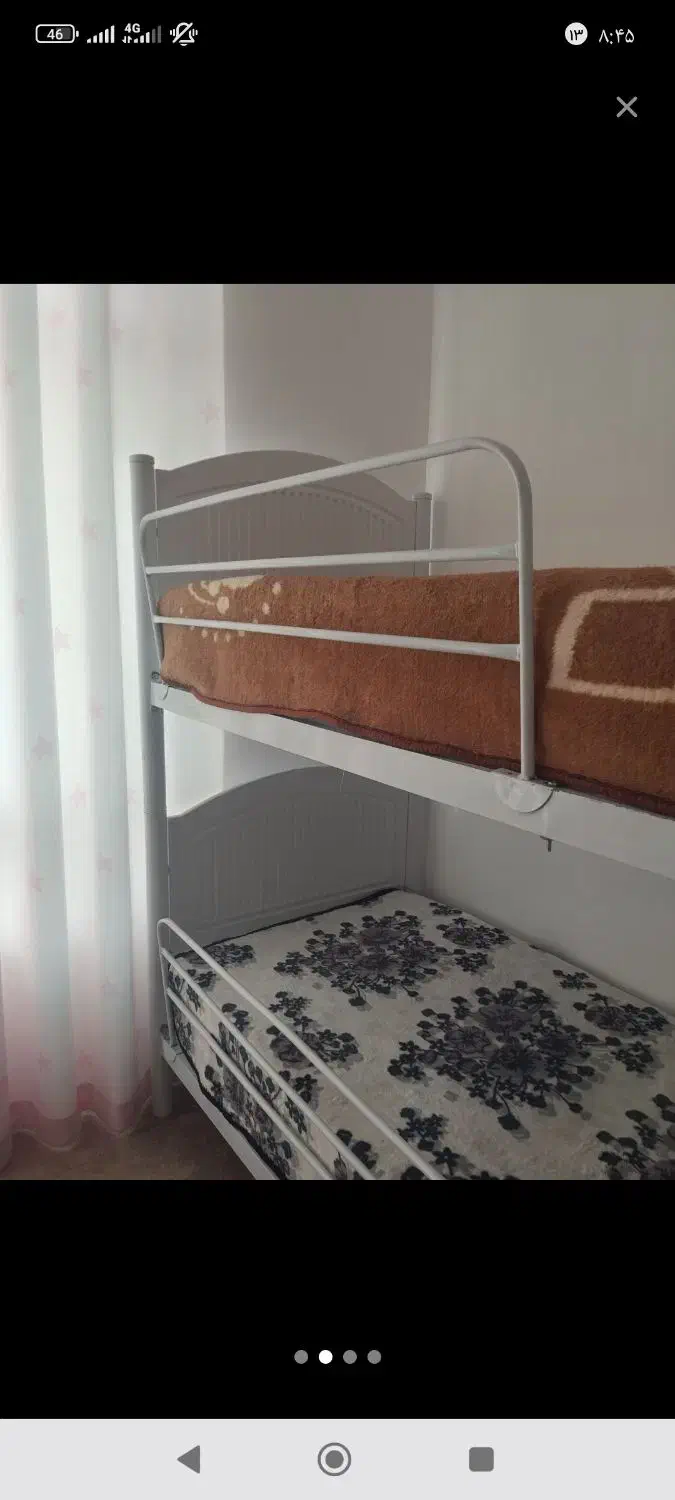 تخت دوطبقه در حد نو|تخت و سرویس خواب|زرندیه, |دیوار