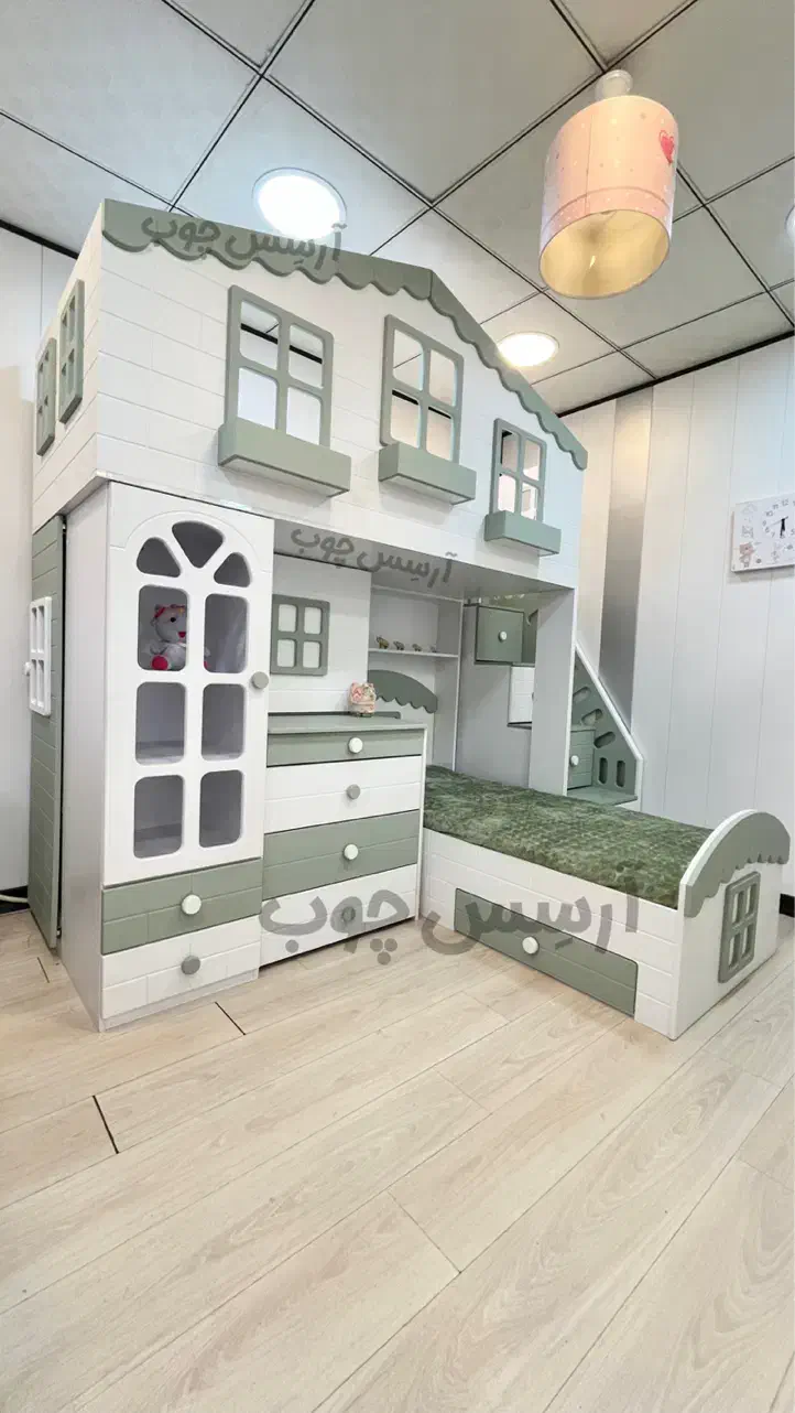 تخت دوطبقه طرح کلبه|تخت و سرویس خواب|تهران, علم و صنعت|دیوار