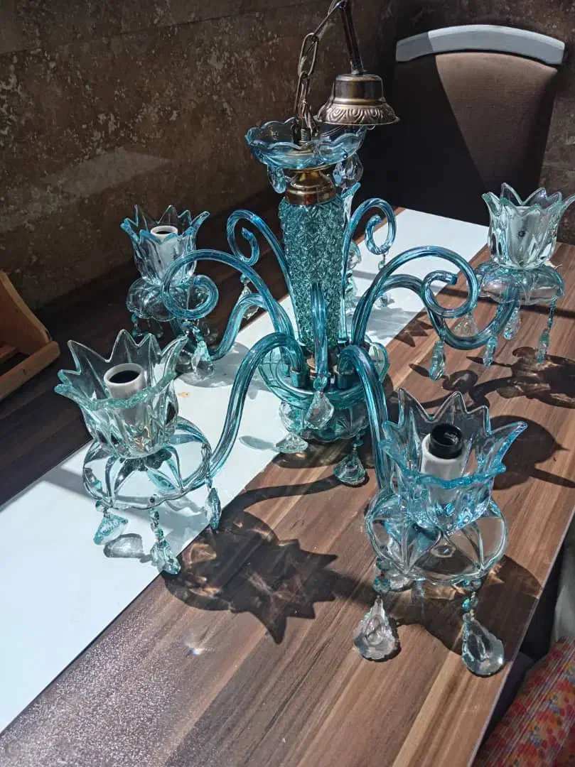 لوستر بلور 5شاخه|لوستر و چراغ آویز|تبریز, |دیوار