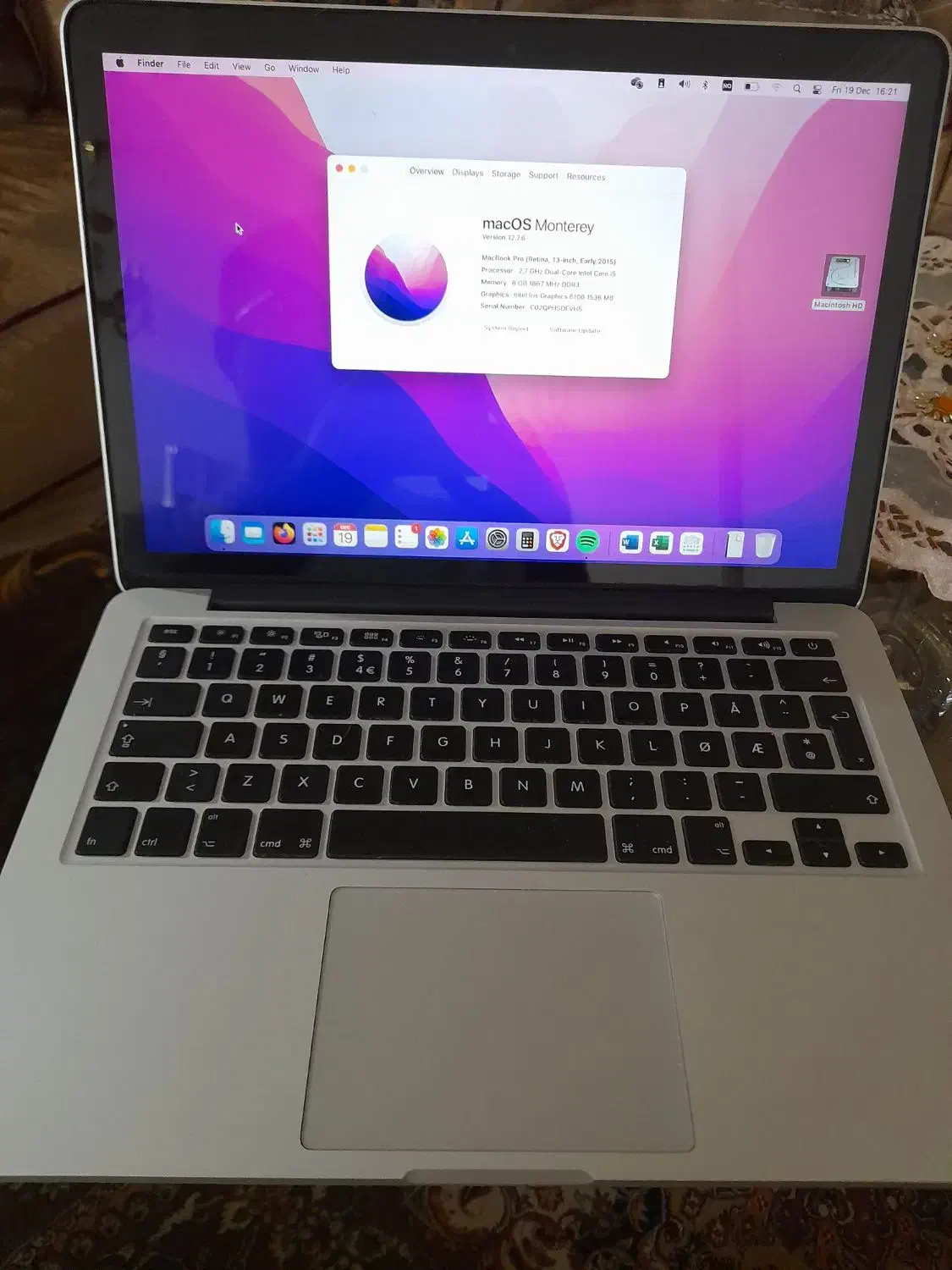 اپل مک بوک Macbook pro Retina 13-inch Apple|رایانه همراه|تهران, گلستان (شهرک راه آهن)|دیوار