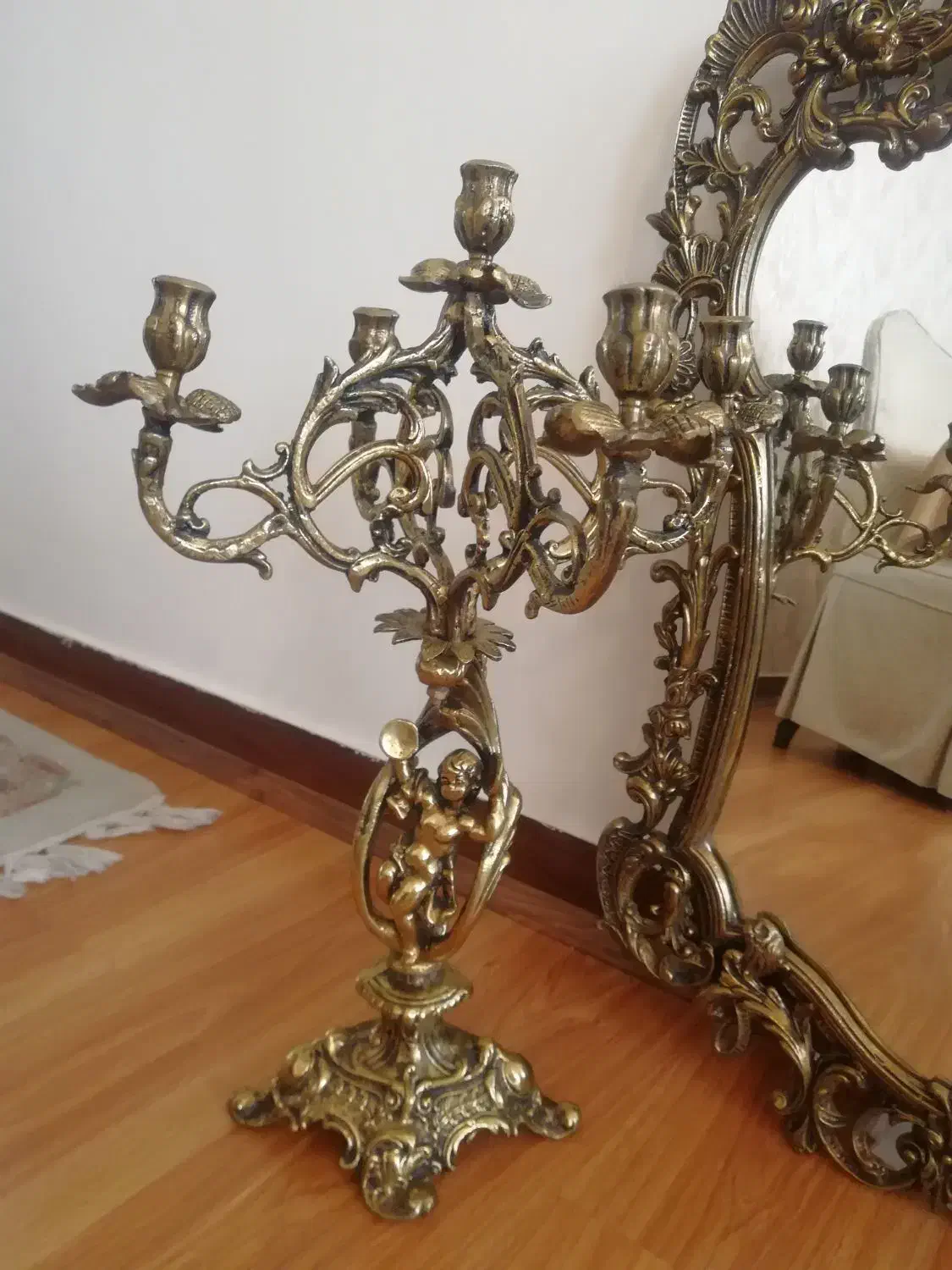 آیینه شمعدان برنز|صنایع دستی و سایر لوازم تزئینی|تهران, شهرک غرب|دیوار