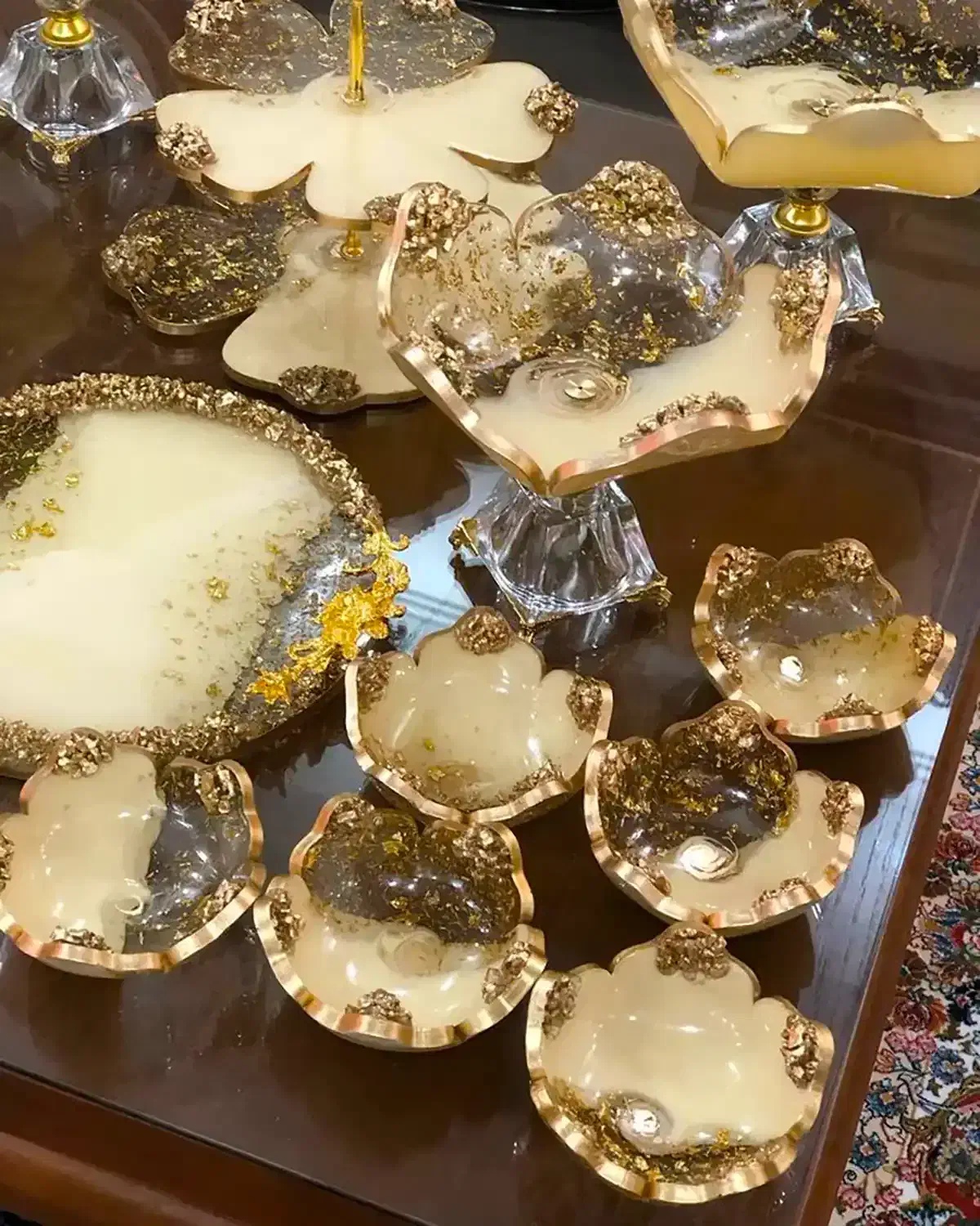 ست پذیرایی و هفت سین رزینی مخصوص شب یلدا و جهیزیه|ظروف سرو و پذیرایی|سپیدان, |دیوار