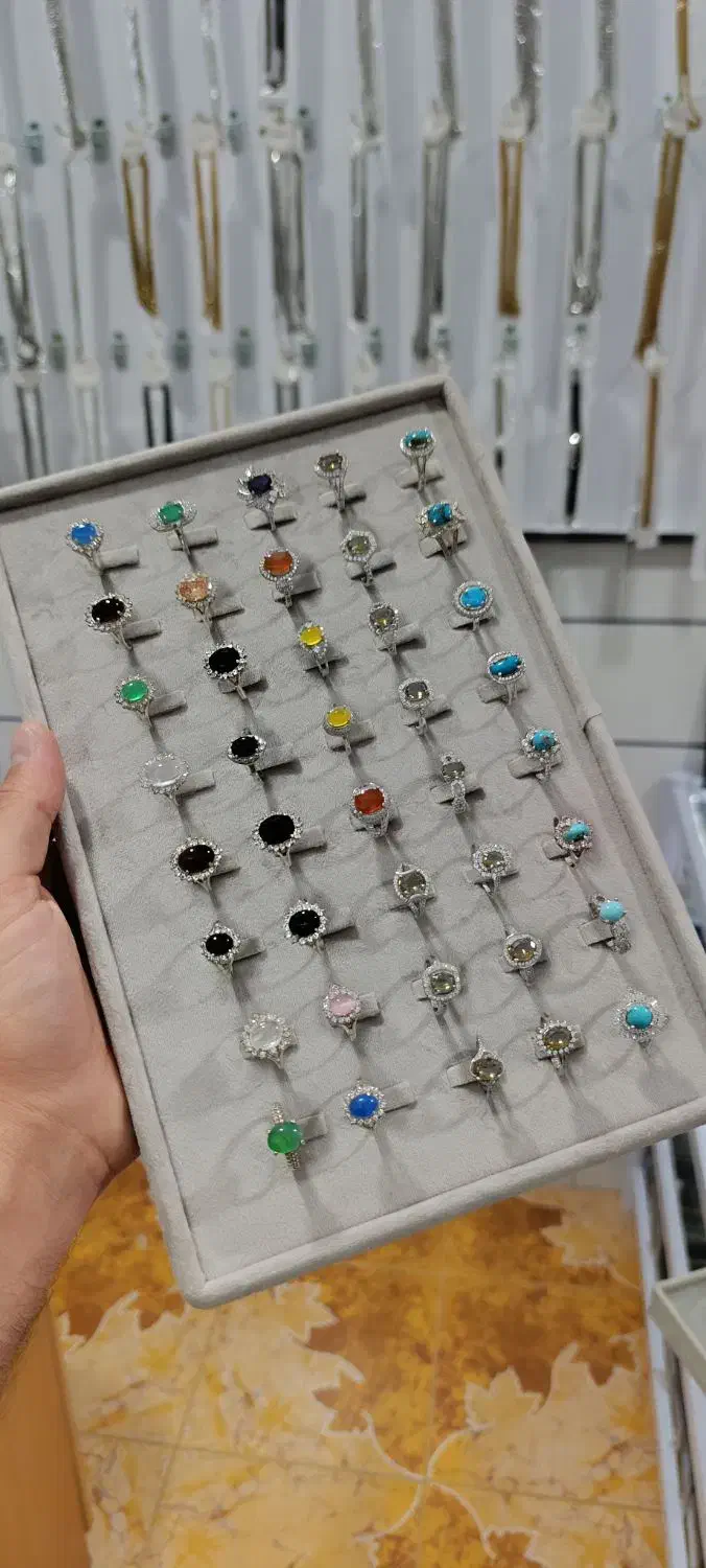 انگشتر نقره زنانه با انواع نگین،قیمت کارگاهی|بدلیجات|لنجان, |دیوار