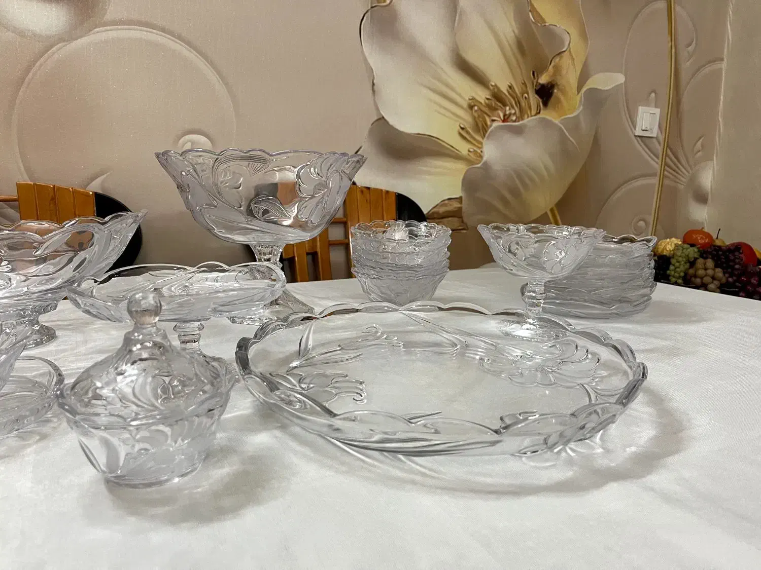 سرویس پذیرایی کریستال ژاپنی  گل لیلیوم|ظروف سرو و پذیرایی|اسلام‌شهر, مطهری|دیوار