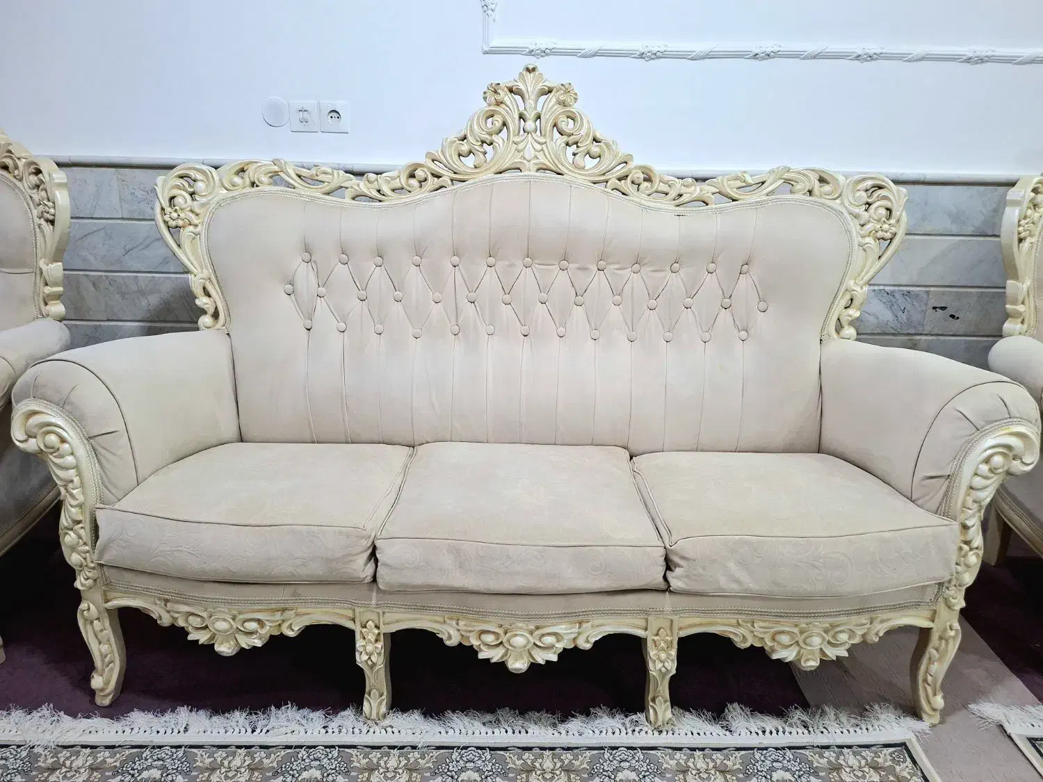 مبلمان سلطنتی استیل ۷ نفره در حد نو|مبلمان خانگی و میز عسلی|قم, زنبیل آباد|دیوار