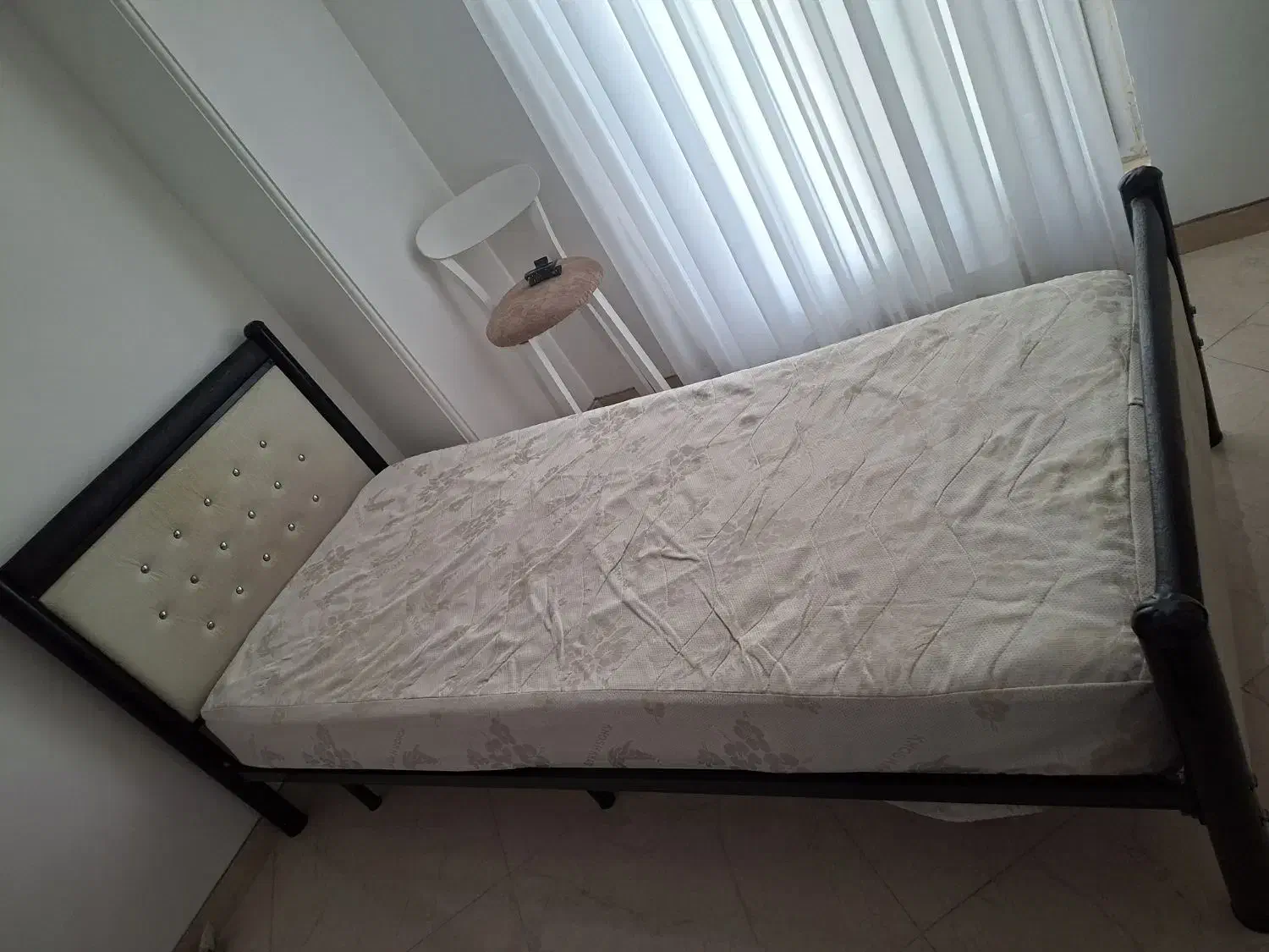 تخت فلزی . کفه فلزی .خوشخواب طبی .دوتا روکش|تخت و سرویس خواب|بابلسر, |دیوار