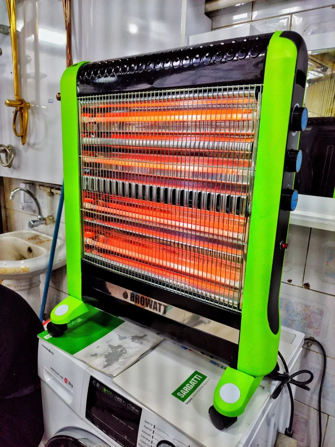 بخاری برقی بروات فن دار بخور دار 2 سال گارانتی|بخاری، هیتر، شومینه|جوانرود, |دیوار