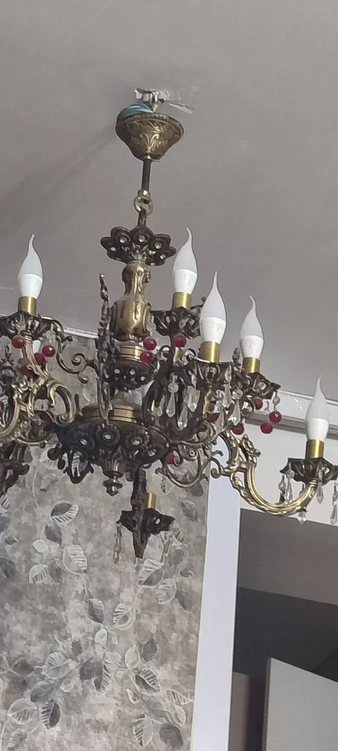 لوستر برنزی اصل|لوستر و چراغ آویز|تبریز, |دیوار