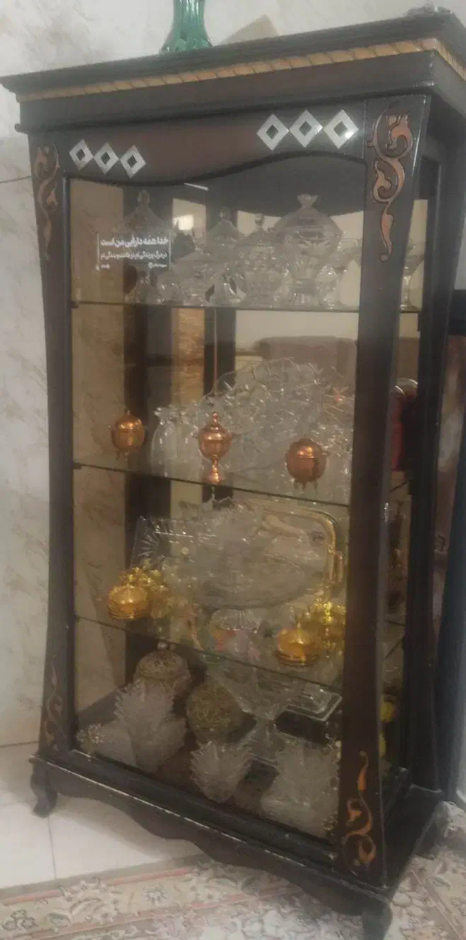 بوفه چوبی ،ویترین چوبی،ویترین کلاسیک|بوفه، ویترین، کنسول|لواسان, |دیوار