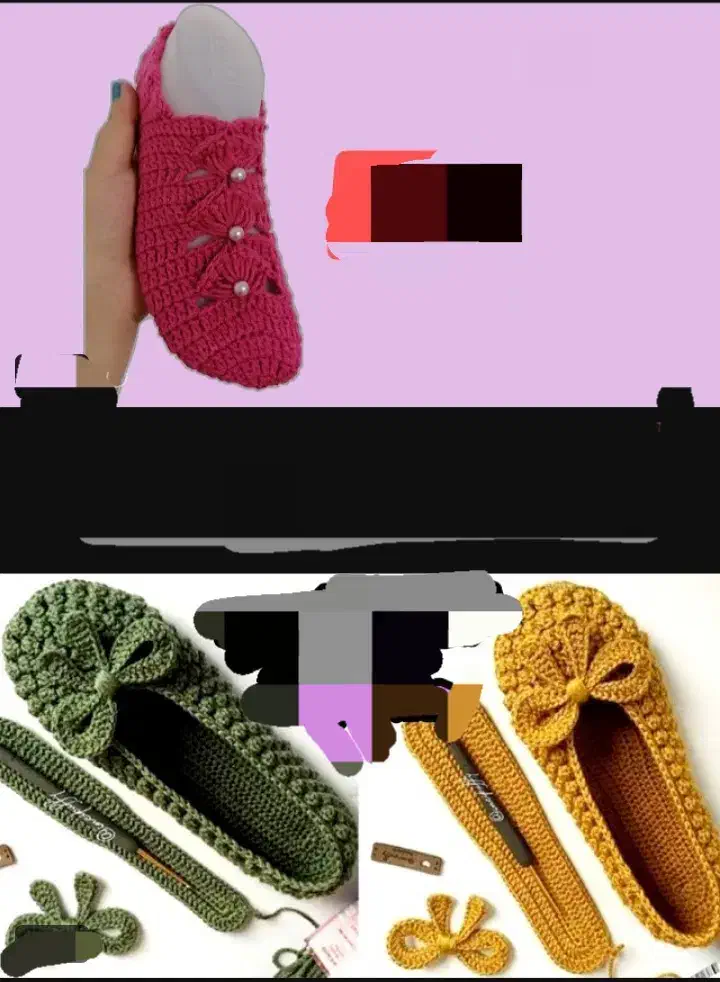 پاپوش های بافتنی فانتزی|لباس|مراغه, |دیوار