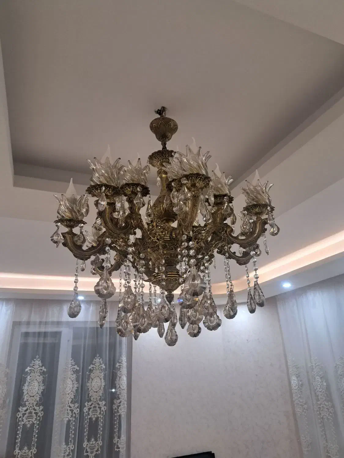 لوستر تمام برنز|لوستر و چراغ آویز|اردبیل, |دیوار