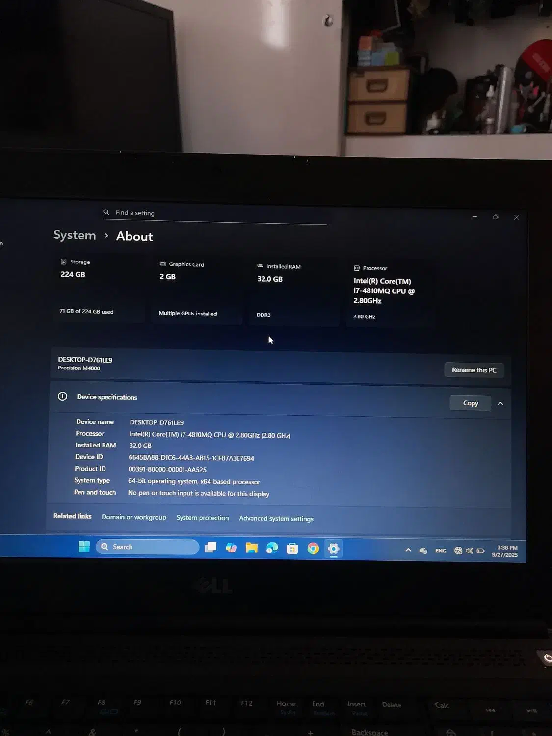 Dell M4800 corei7 32g|رایانه همراه|تهران, تهرانپارس شرقی|دیوار