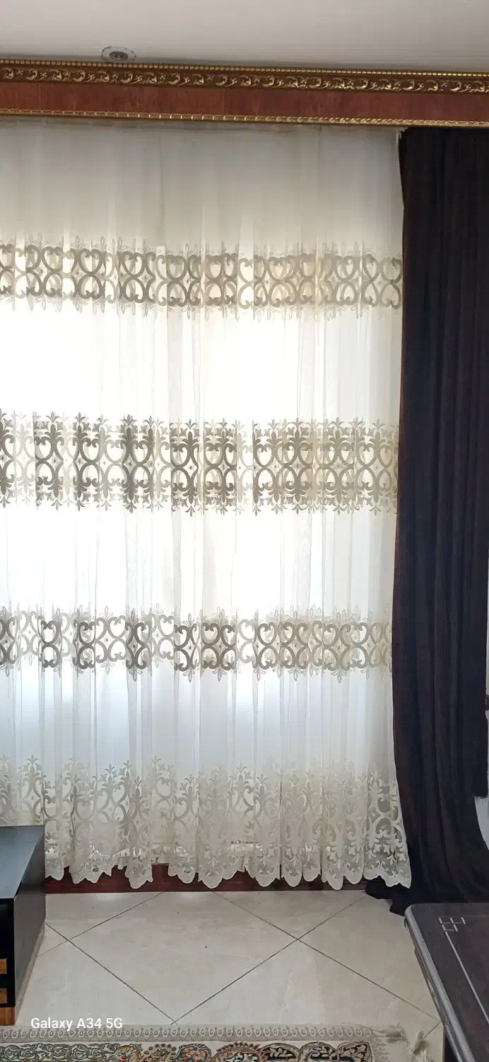 دوعدد پرده پذیرایی و دو عدد پرده اتاق خواب|پرده، رانر، رومیزی|ساری, |دیوار