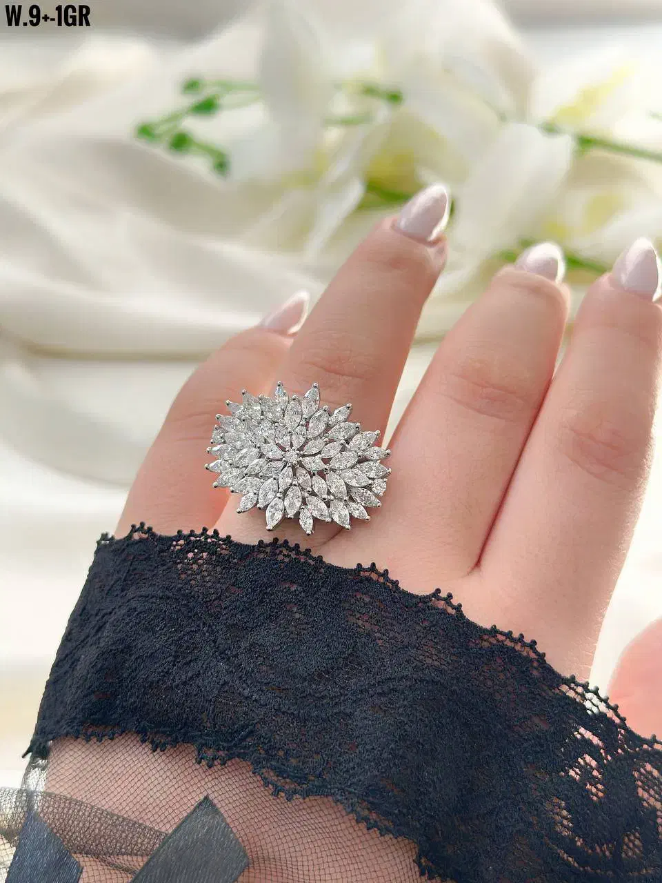 انگشتر سولیتر جواهر تمام نقره عین طلای چشمگیر|بدلیجات|تبریز, |دیوار