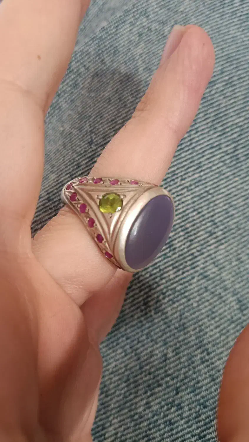 انگشتر عقیق یاسی یمن|جواهرات|اصفهان, برازنده|دیوار