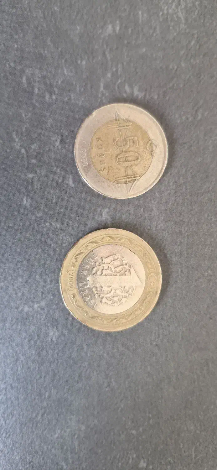 سکه 1 لیر و 50 لیر ترکیه|کلکسیون سکه، تمبر، اسکناس|سقز, |دیوار