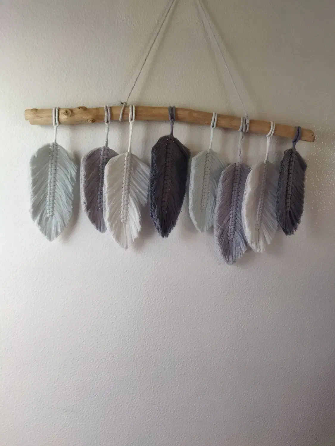 دیوار کوب مکرومه رنگ بندی طوسی|صنایع دستی و سایر لوازم تزئینی|شاهین‌شهر, فدک|دیوار