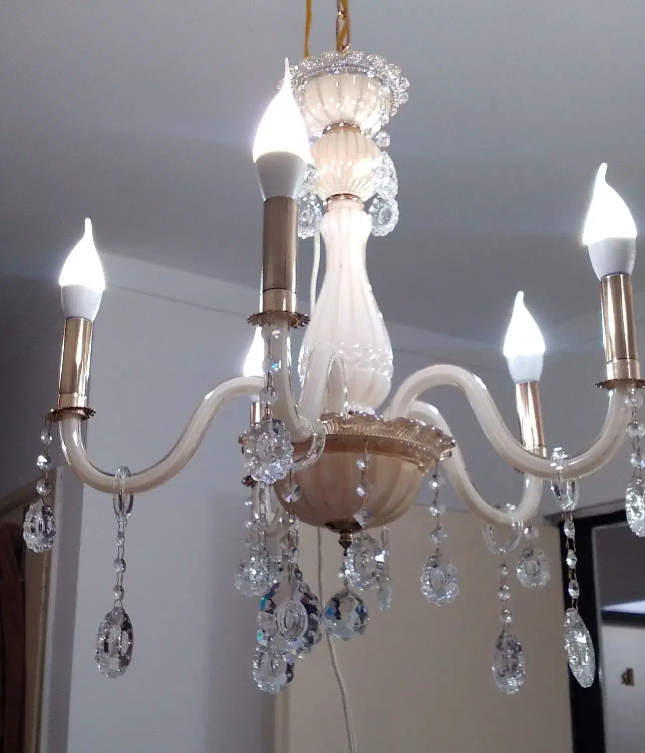 لوستر زیبای کریستال|لوستر و چراغ آویز|ساری, |دیوار