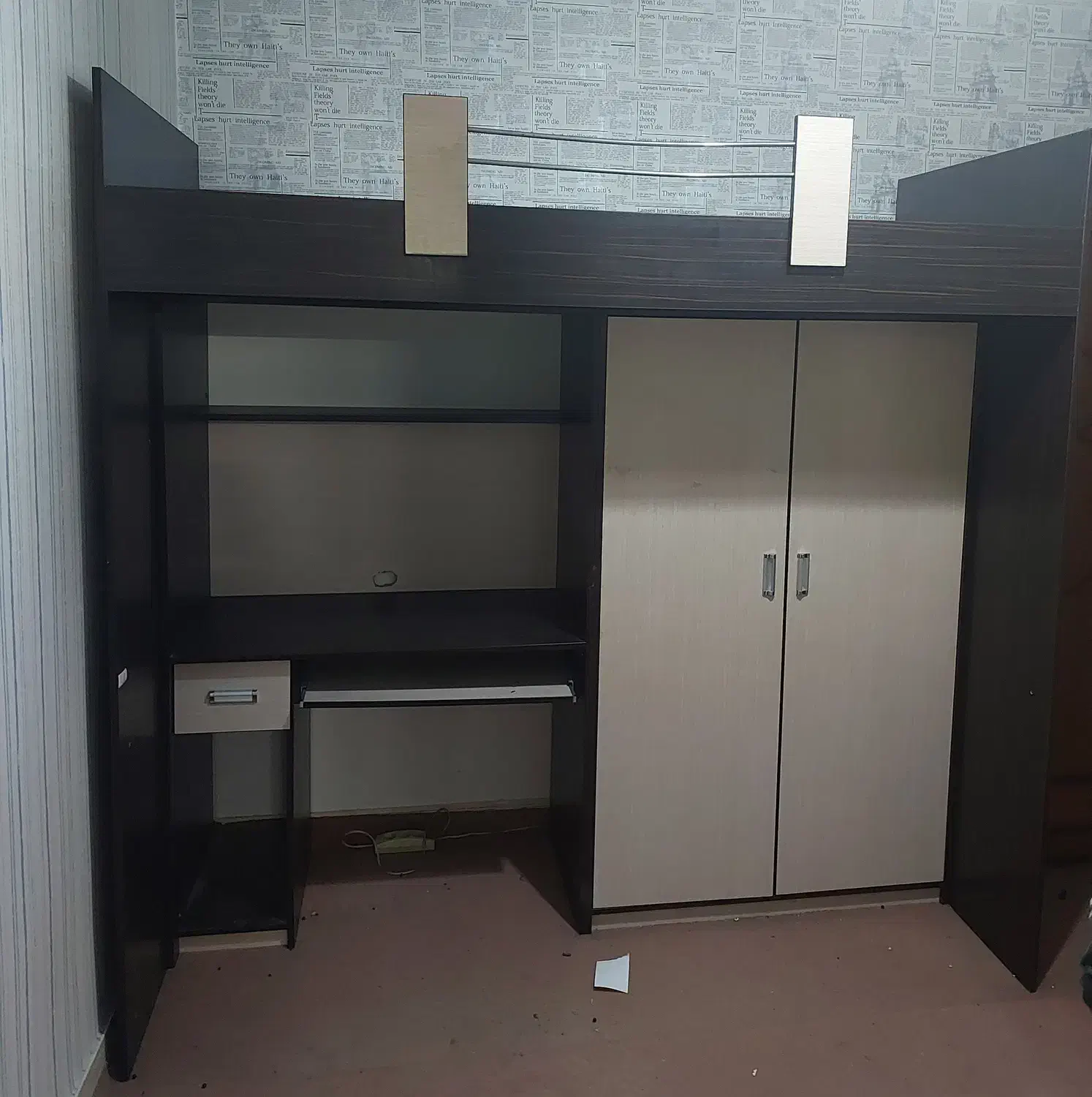 تخت بچه با کمد و میز کامپیوتر|تخت و سرویس خواب|ورامین, ورامین|دیوار