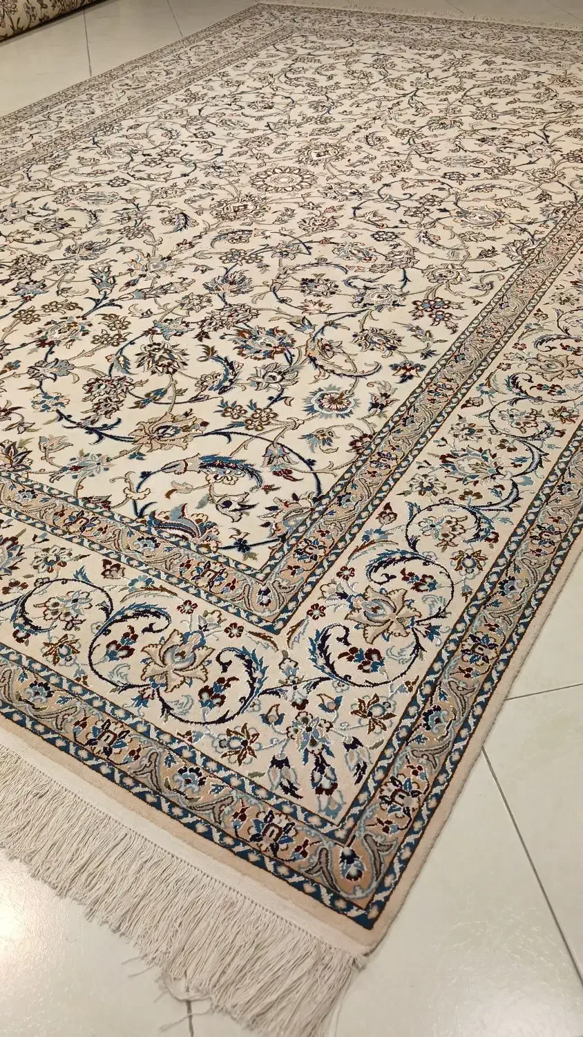جفت 9 متری نائین اصل نقشه افشان دست بافت|فرش|اصفهان, نقش جهان|دیوار