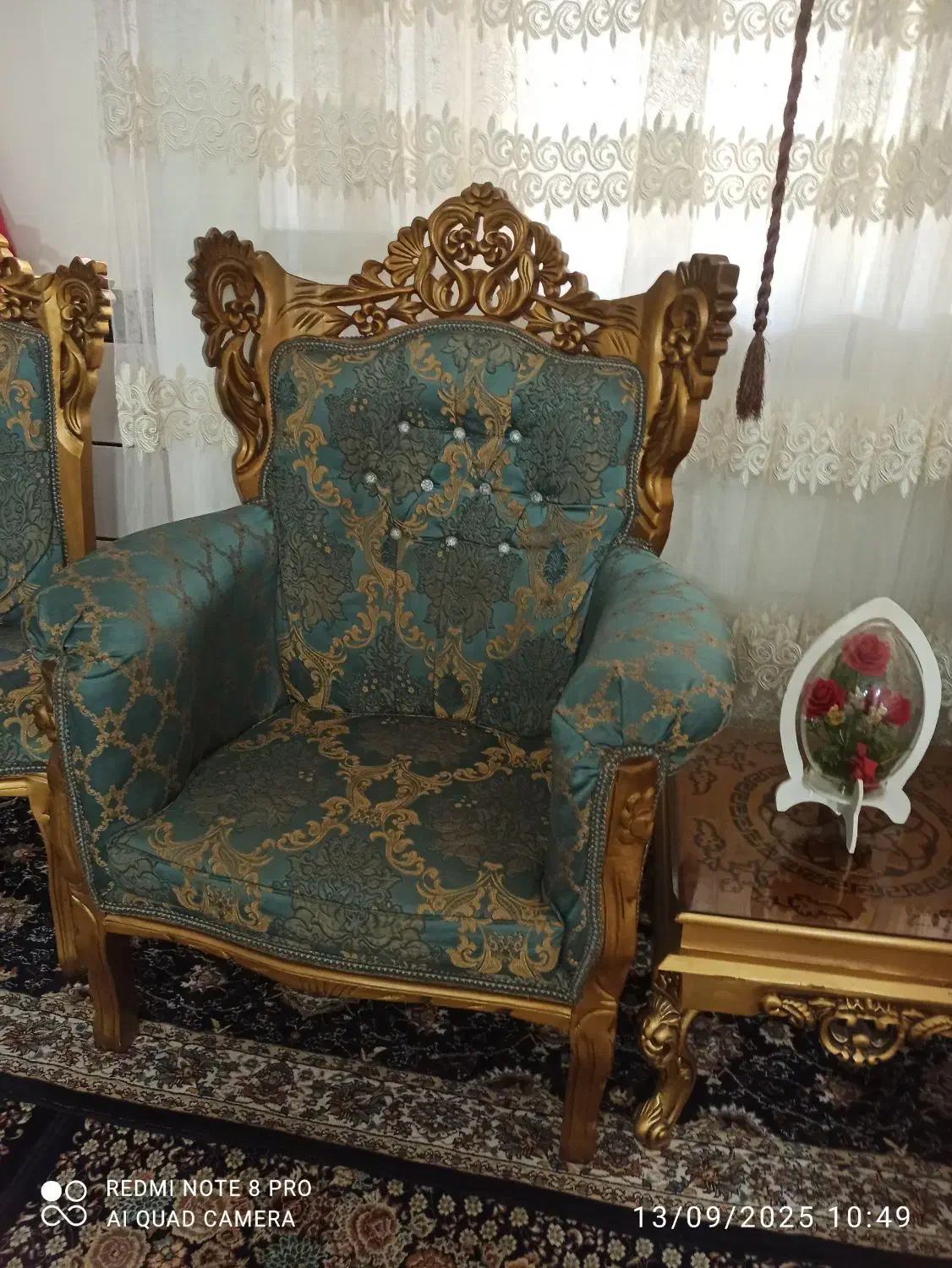 سرویس مبلمان ۹ نفره استیل با جلومبلی و میز عسلی|مبلمان خانگی و میز عسلی|کنگاور, |دیوار