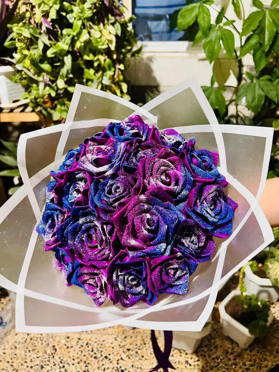 گل رز ربانی کهکشانی|گل مصنوعی|لنجان, |دیوار