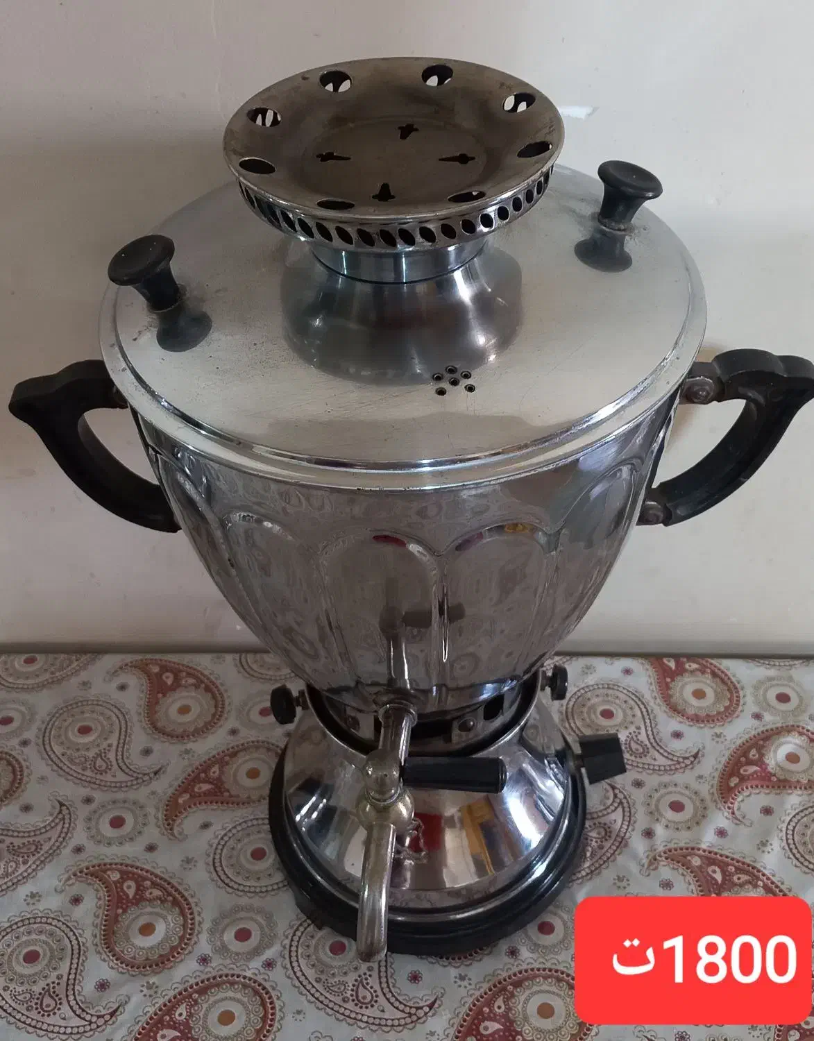 سماورگازی قدیمی ورق ضخیم سالم|سماور، چای‌ساز، قهوه‌ساز|پرند, فاز ۵|دیوار