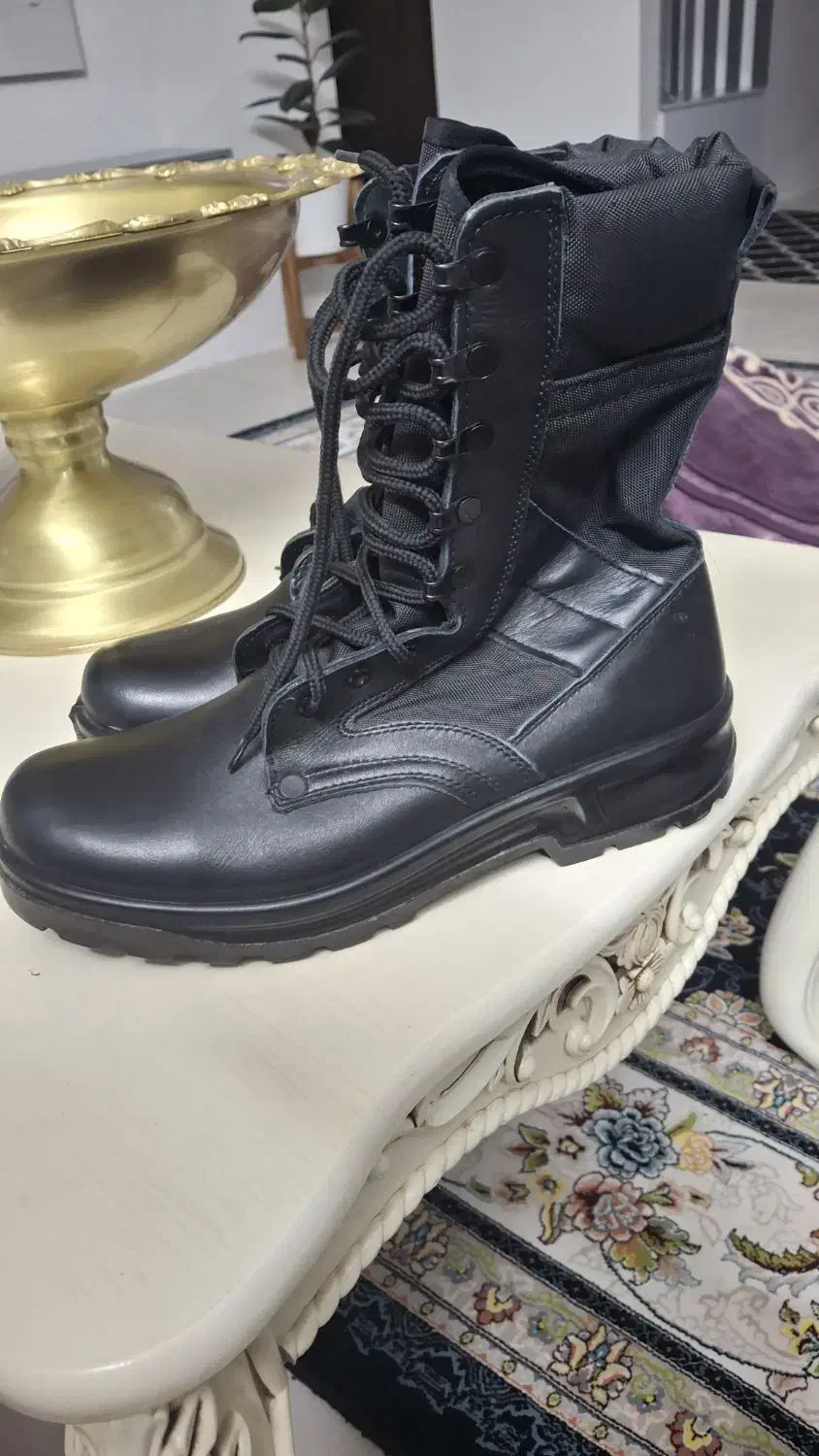 پوتین چرم.سربازی.کادری.کوهنوردی|کیف، کفش، کمربند|اصفهان, بوستان کوهستانی صفه|دیوار