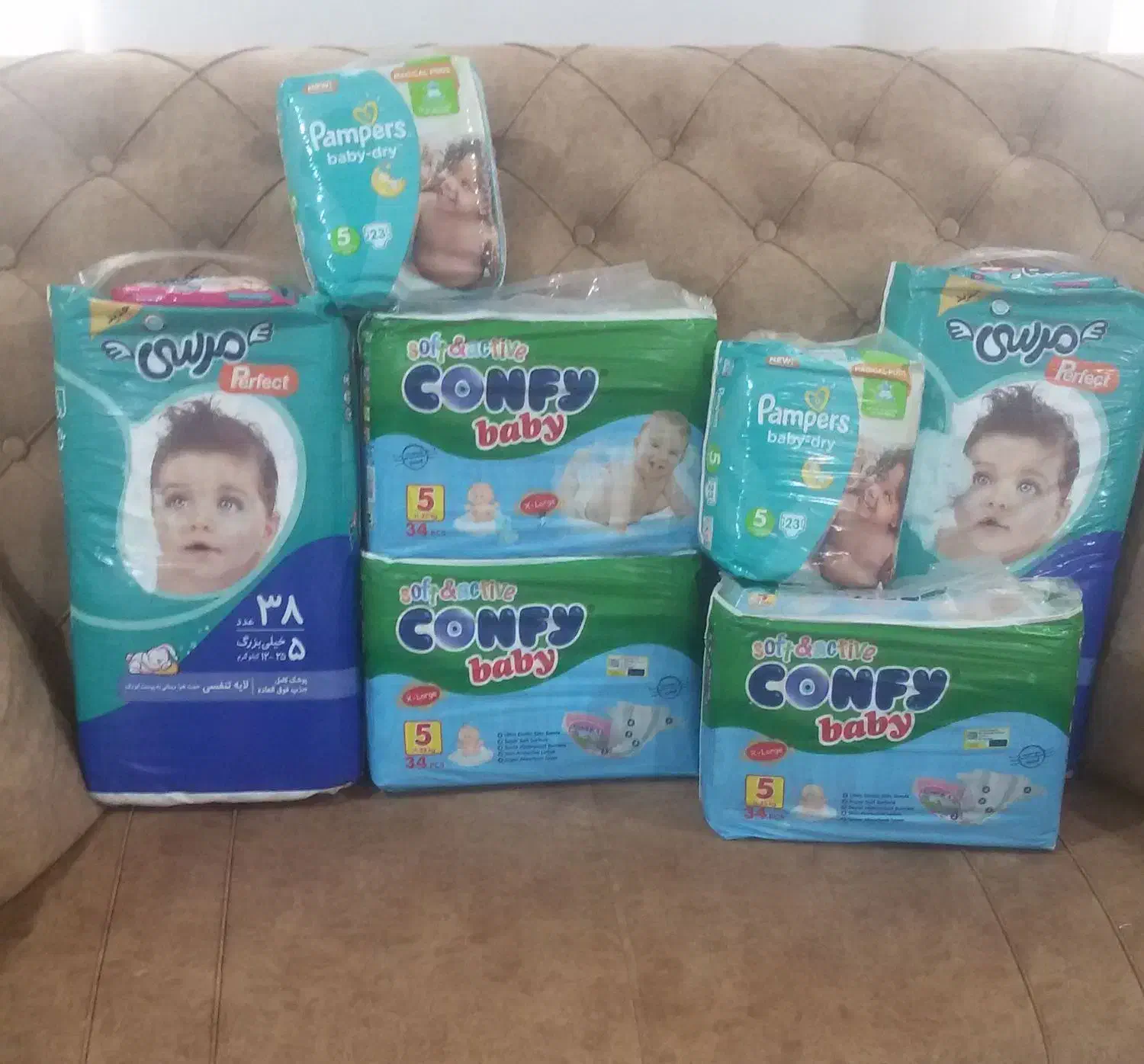 چند بسته لوازم بچه نو|مواد شوینده و دستمال کاغذی|هادی شهر, |دیوار