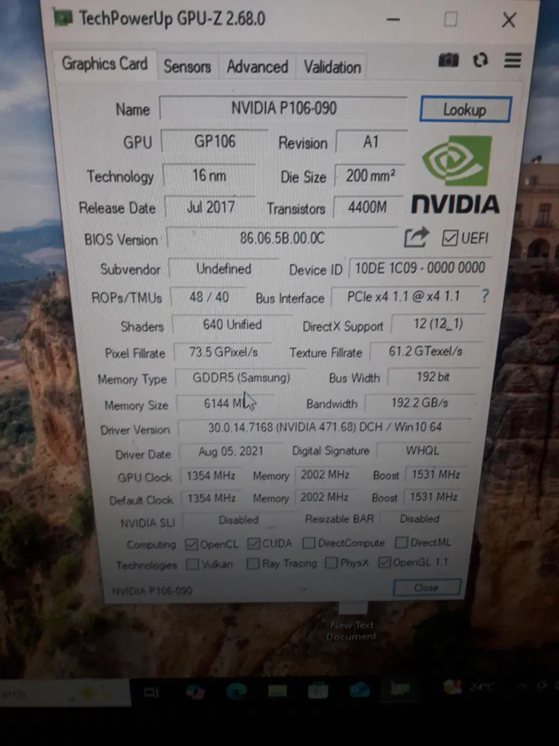 کارت گرافیک p106 6 گیگ|قطعات و لوازم جانبی رایانه|قرچک, زیبا شهر|دیوار