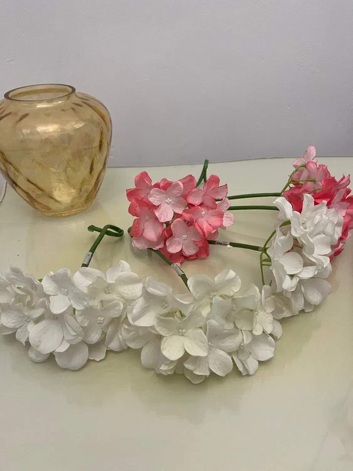 گل هورتانسیا ۶بوته با گلدون نو فقط ۵۰۰|گل مصنوعی|خشکبیجار, |دیوار