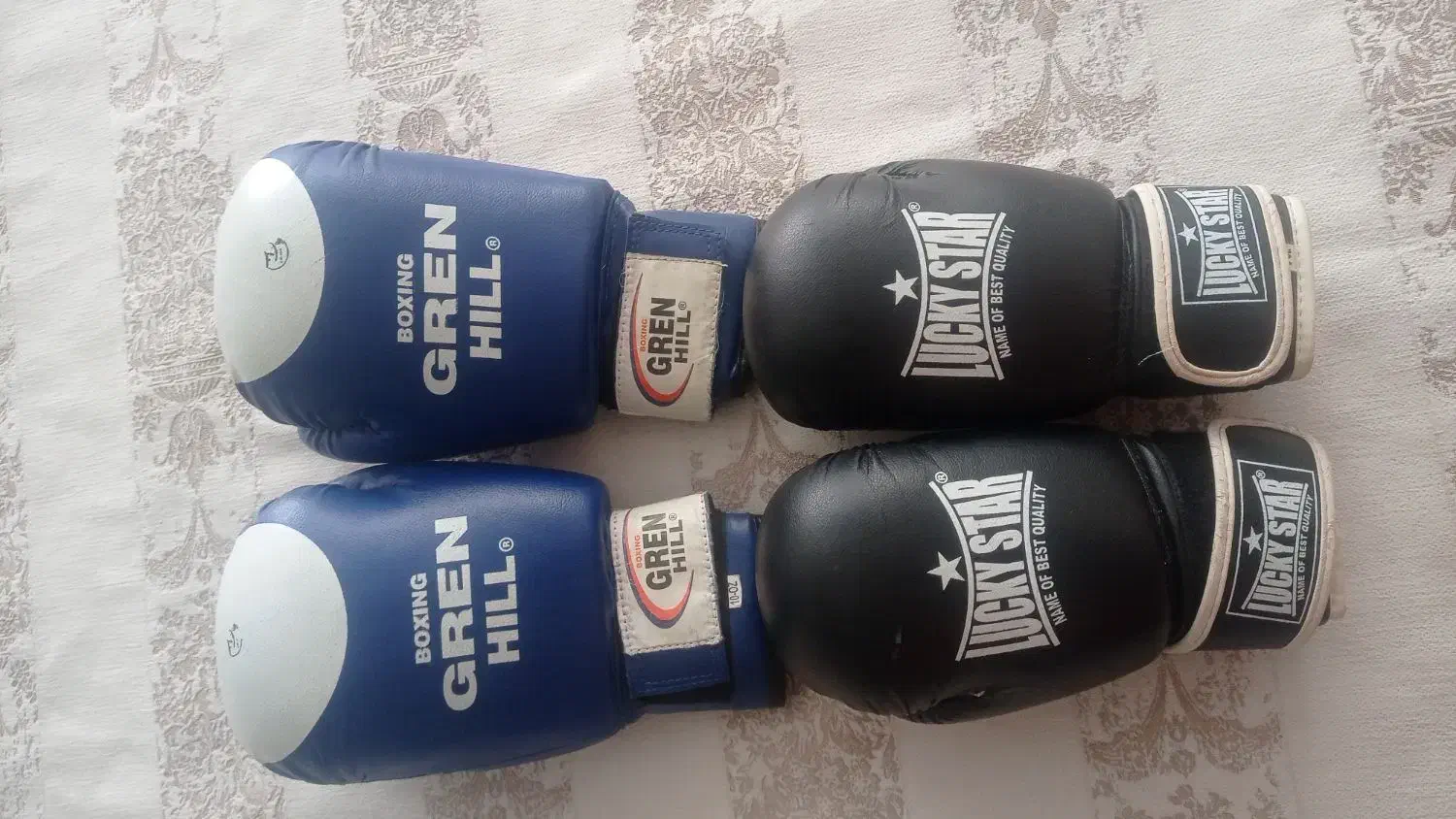 دستکش بوکس آبی چرم اصل|تجهیزات ورزشی|اهر, |دیوار